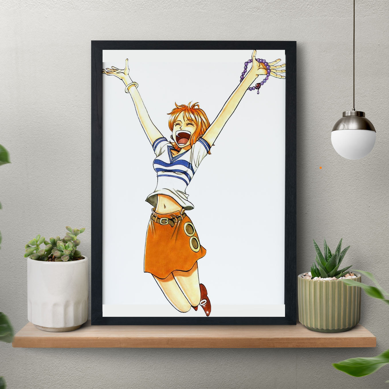 One Piece East Blue Cat burglar Nami Poster Art Framed 13x19 -Inch - SoulAbiti