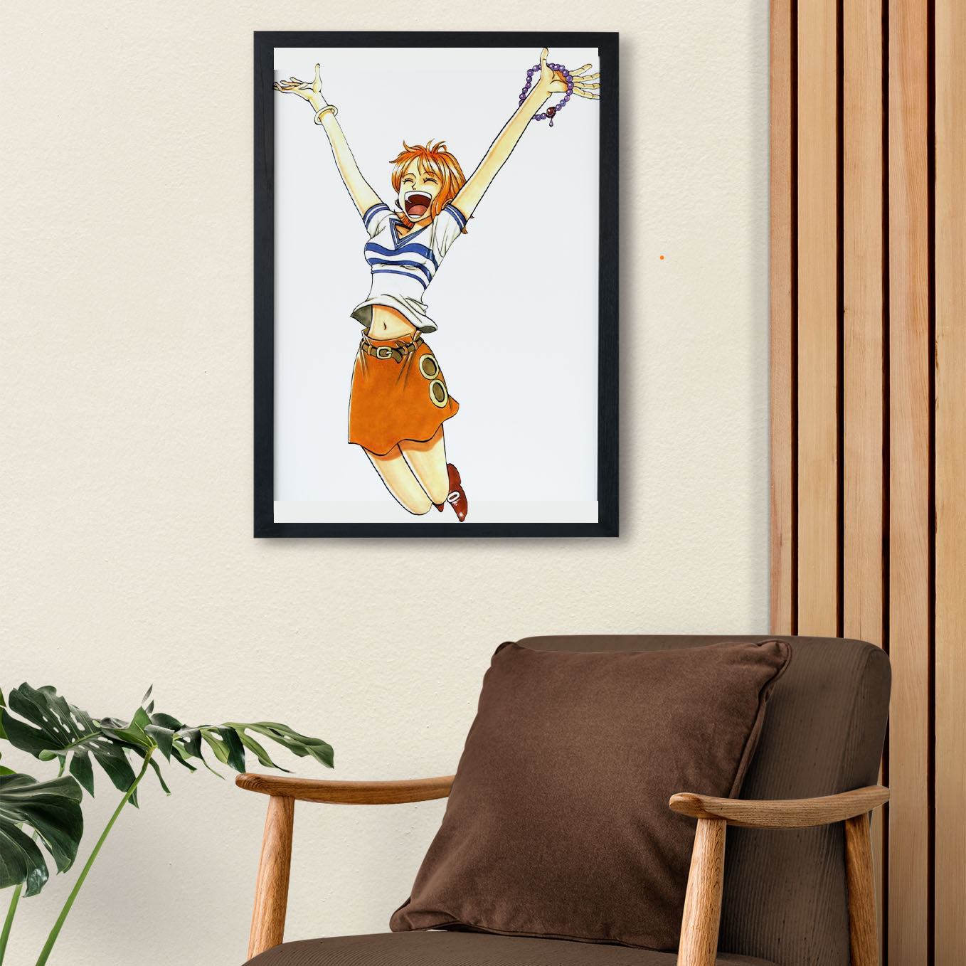 One Piece East Blue Cat burglar Nami Poster Art Framed 13x19 -Inch - SoulAbiti