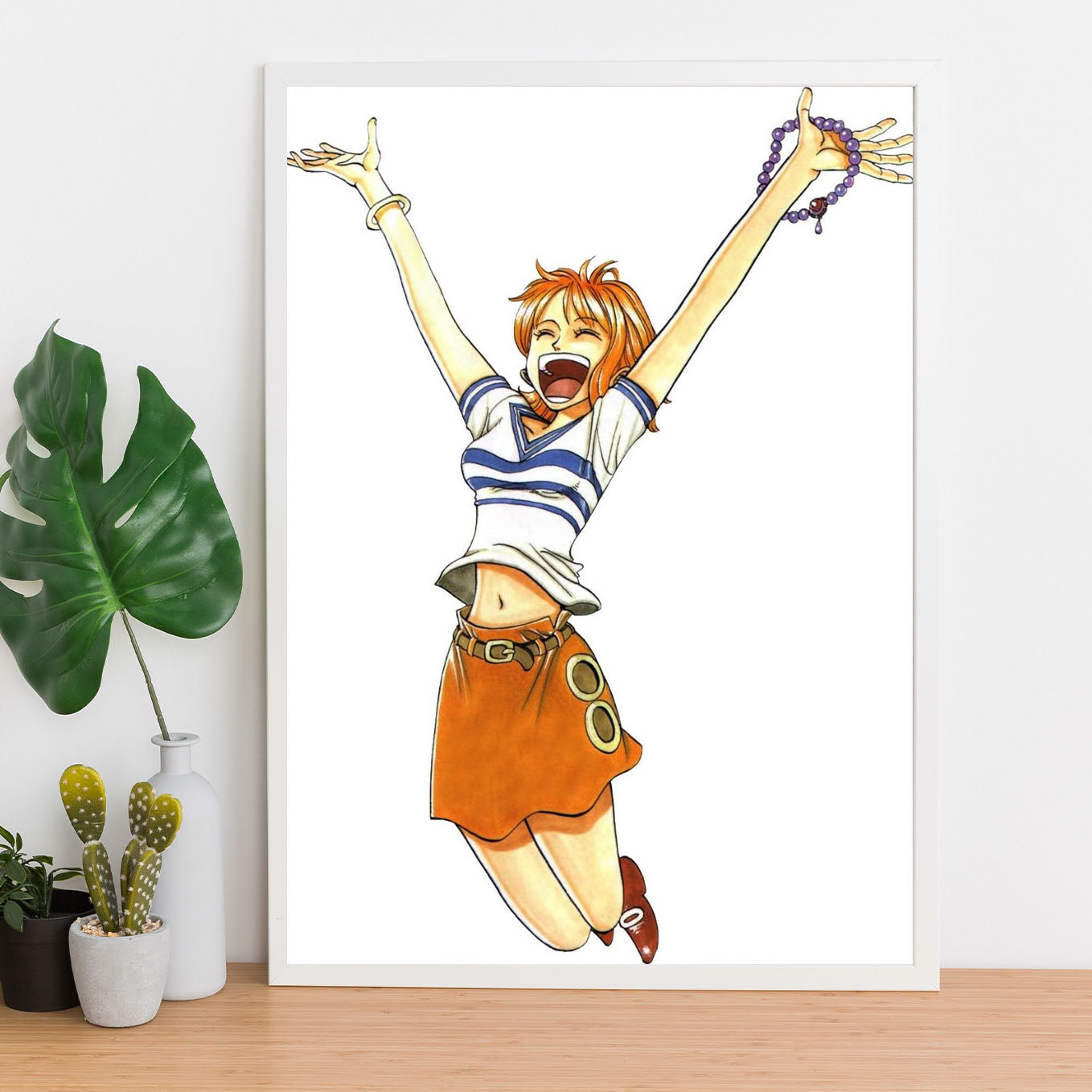 One Piece East Blue Cat burglar Nami Poster Art Framed 13x19 -Inch - SoulAbiti