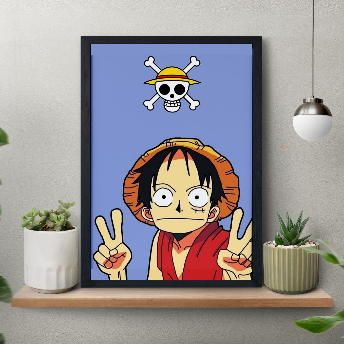 One Piece Funny Luffy Poster Art Framed 13x19-Inch - SoulAbiti
