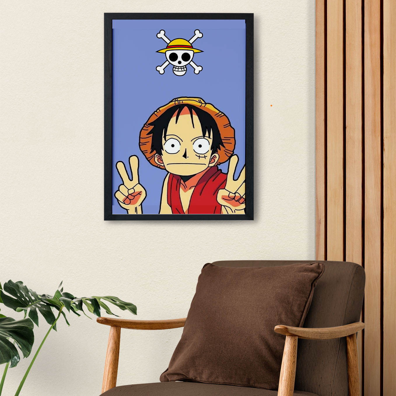 One Piece Funny Luffy Poster Art Framed 13x19-Inch - SoulAbiti