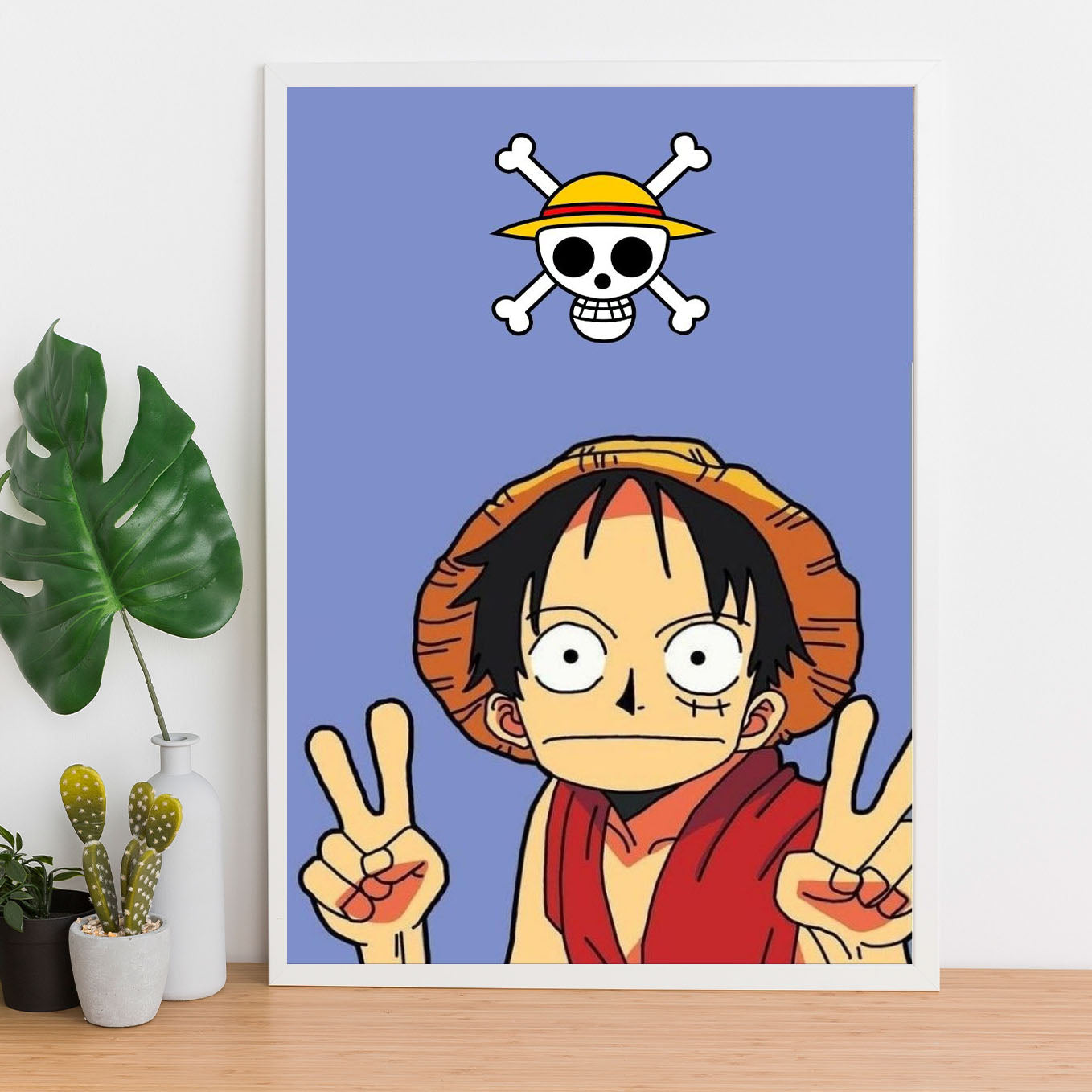 One Piece Funny Luffy Poster Art Framed 13x19-Inch - SoulAbiti
