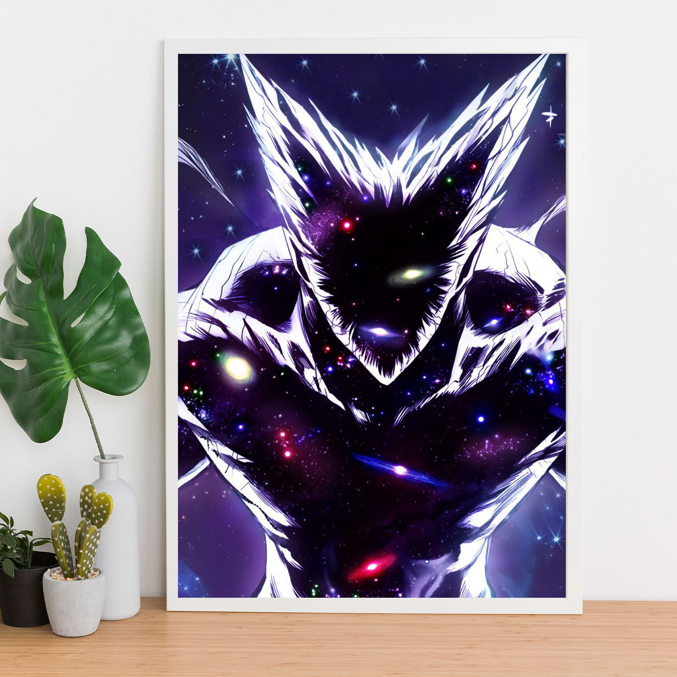 SoulAbiti One Punch Man Cosmic Garou Poster Art Framed (12x18-Inch, Plexi-Glass, Textured Frame) Framed Wall Décor, Ideal gift for anime fans - SoulAbiti