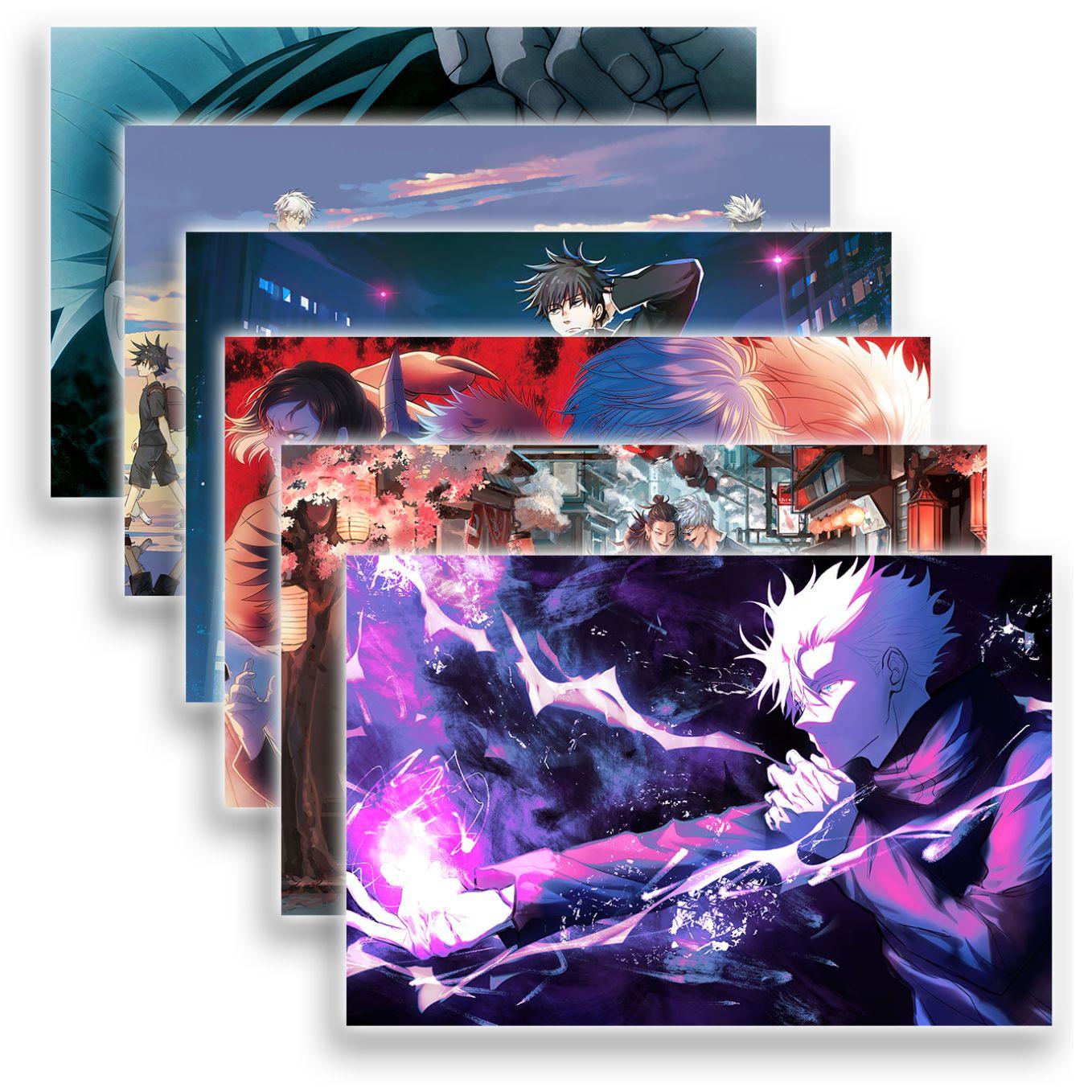 SoulAbiti Jujutsu Kaisen Gojo Satoru Poster 6 Landscape Designs (12x18 Inches, 350 GSM) comes with double sided tape, Ideal gift for Sorcery fight fans - SoulAbiti