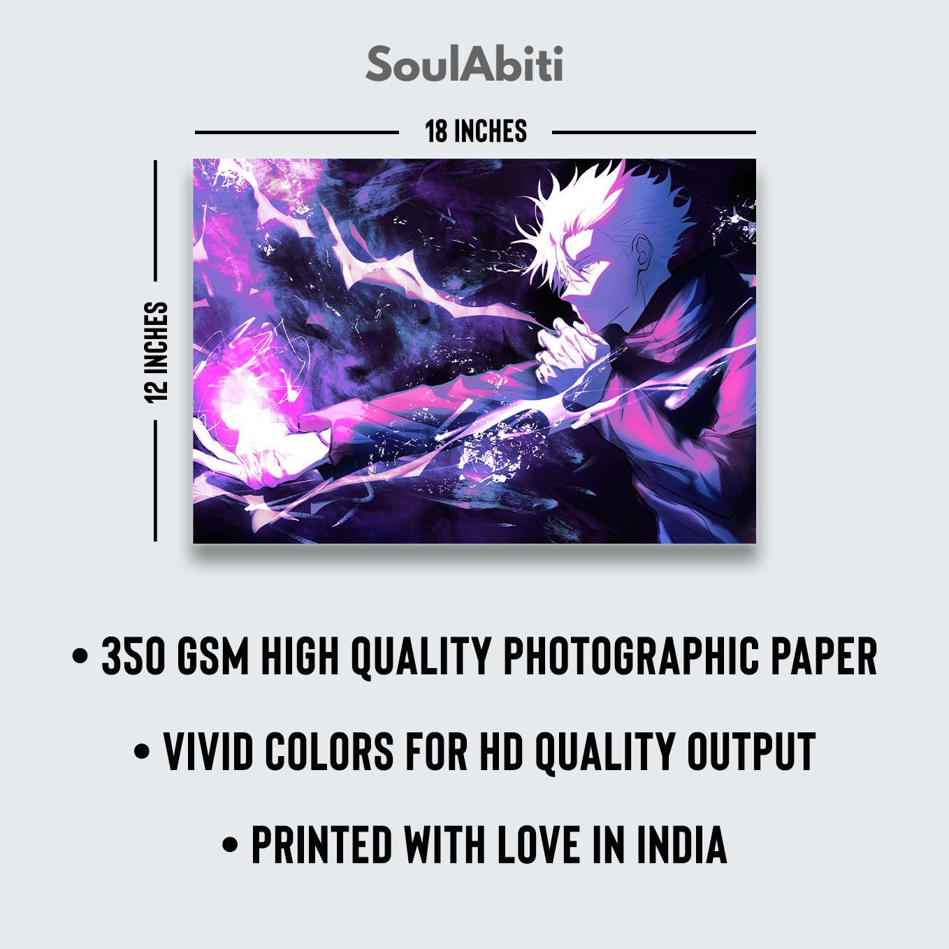 SoulAbiti Jujutsu Kaisen Gojo Satoru Poster 6 Landscape Designs (12x18 Inches, 350 GSM) comes with double sided tape, Ideal gift for Sorcery fight fans - SoulAbiti