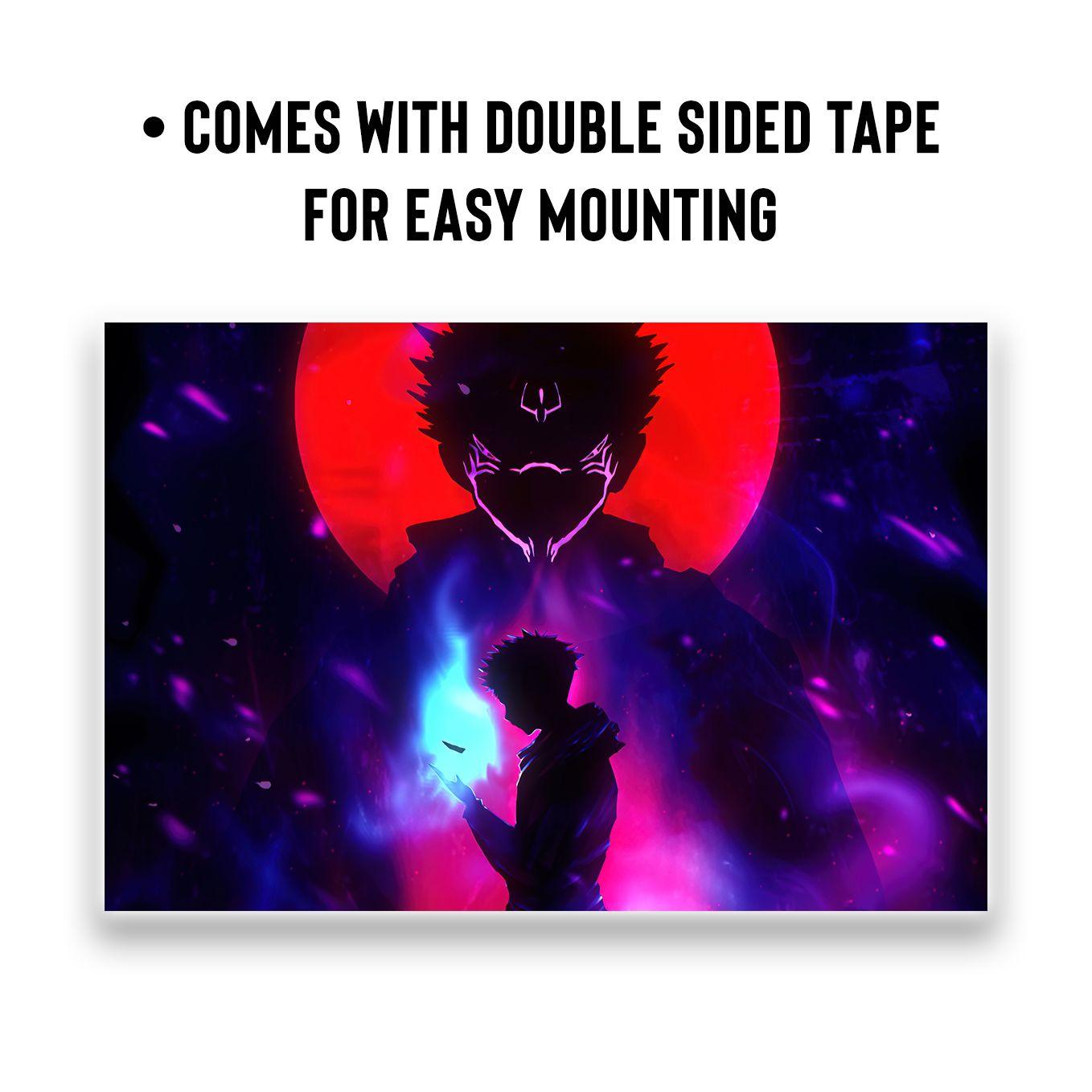 SoulAbiti Jujutsu Kaisen Ryomen Sukuna 6 Landscape Designs (Gojo satoru, Nobara, Yuji, Megumi 12x18 Inches, 350 GSM) comes with double sided tape, Ideal gift for Sorcery fight fans - SoulAbiti