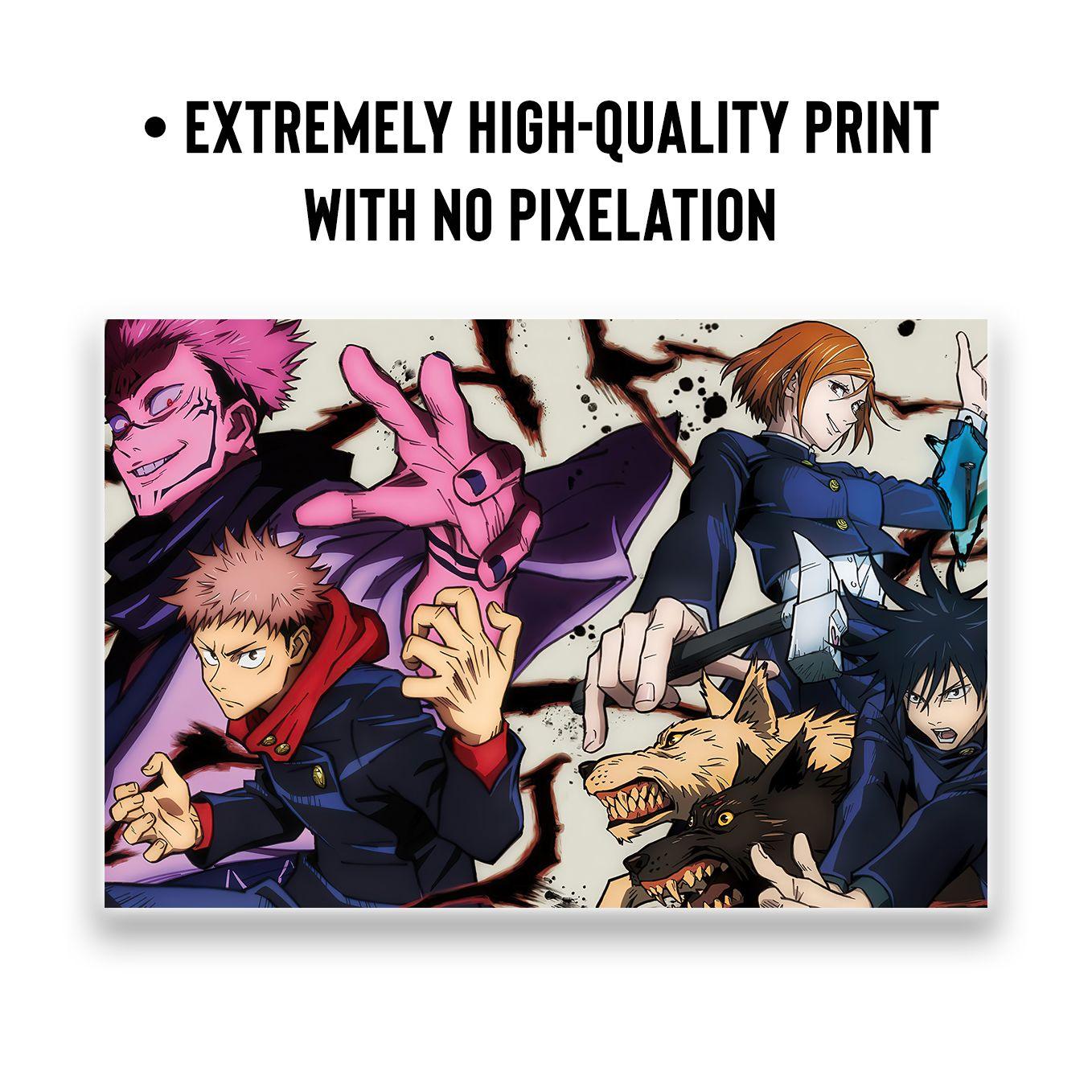 SoulAbiti Jujutsu Kaisen Ryomen Sukuna 6 Landscape Designs (Gojo satoru, Nobara, Yuji, Megumi 12x18 Inches, 350 GSM) comes with double sided tape, Ideal gift for Sorcery fight fans - SoulAbiti