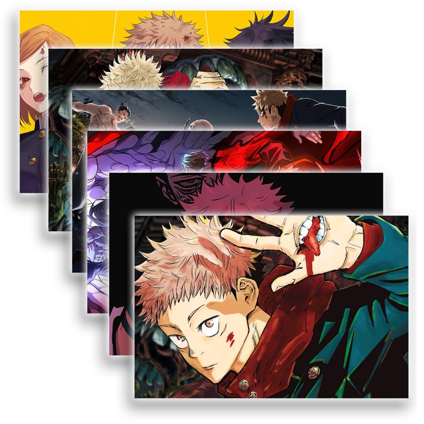 SoulAbiti Jujutsu Kaisne Itadori Yuji Poster 6 Landscape Designs (12x18 Inches, 350 GSM) comes with double sided tape, Ideal gift for Sorcery fight fans - SoulAbiti