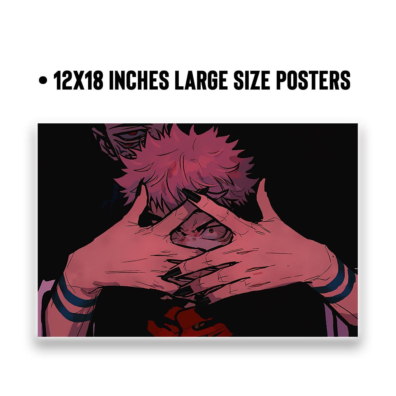 SoulAbiti Jujutsu Kaisne Itadori Yuji Poster 6 Landscape Designs (12x18 Inches, 350 GSM) comes with double sided tape, Ideal gift for Sorcery fight fans - SoulAbiti
