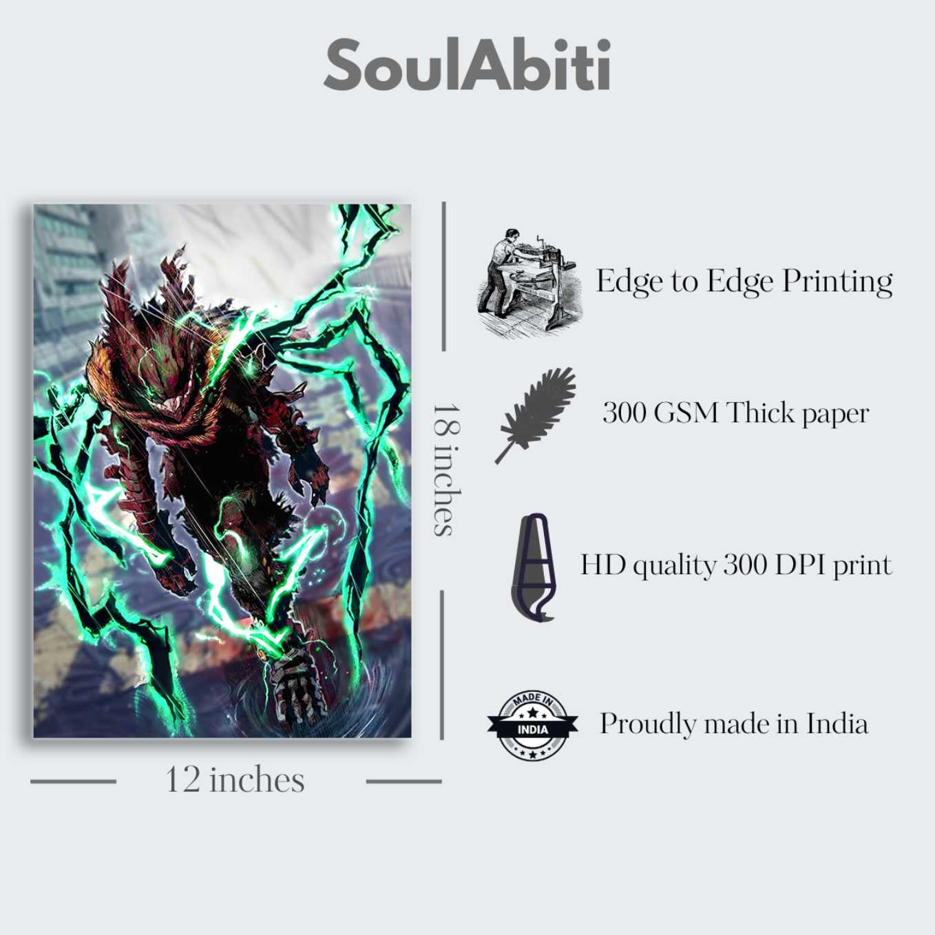 SoulAbiti My Hero Academia Set of 10 posters Portrait (Shigaraki, all for one, Deku, All might, Todoroki and more 12x18 inches) with double-sided tape Large Size Anime posters for wall Multicolor - SoulAbiti