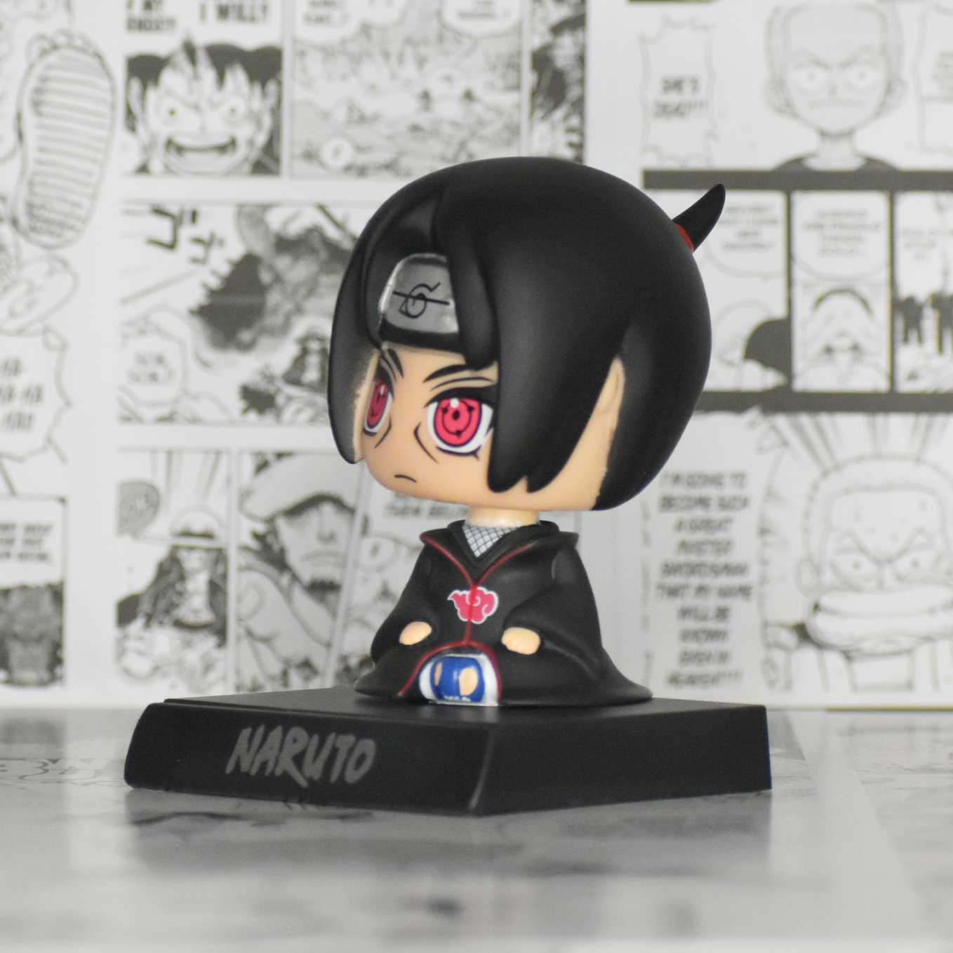 SoulAbiti Naruto Combo of 2 bobblehead, Kakashi Hatake and Itachi Uchiha of The Hidden Leaf Village (Mobile Holder, Car Dashboard décor, Table décor) - SoulAbiti
