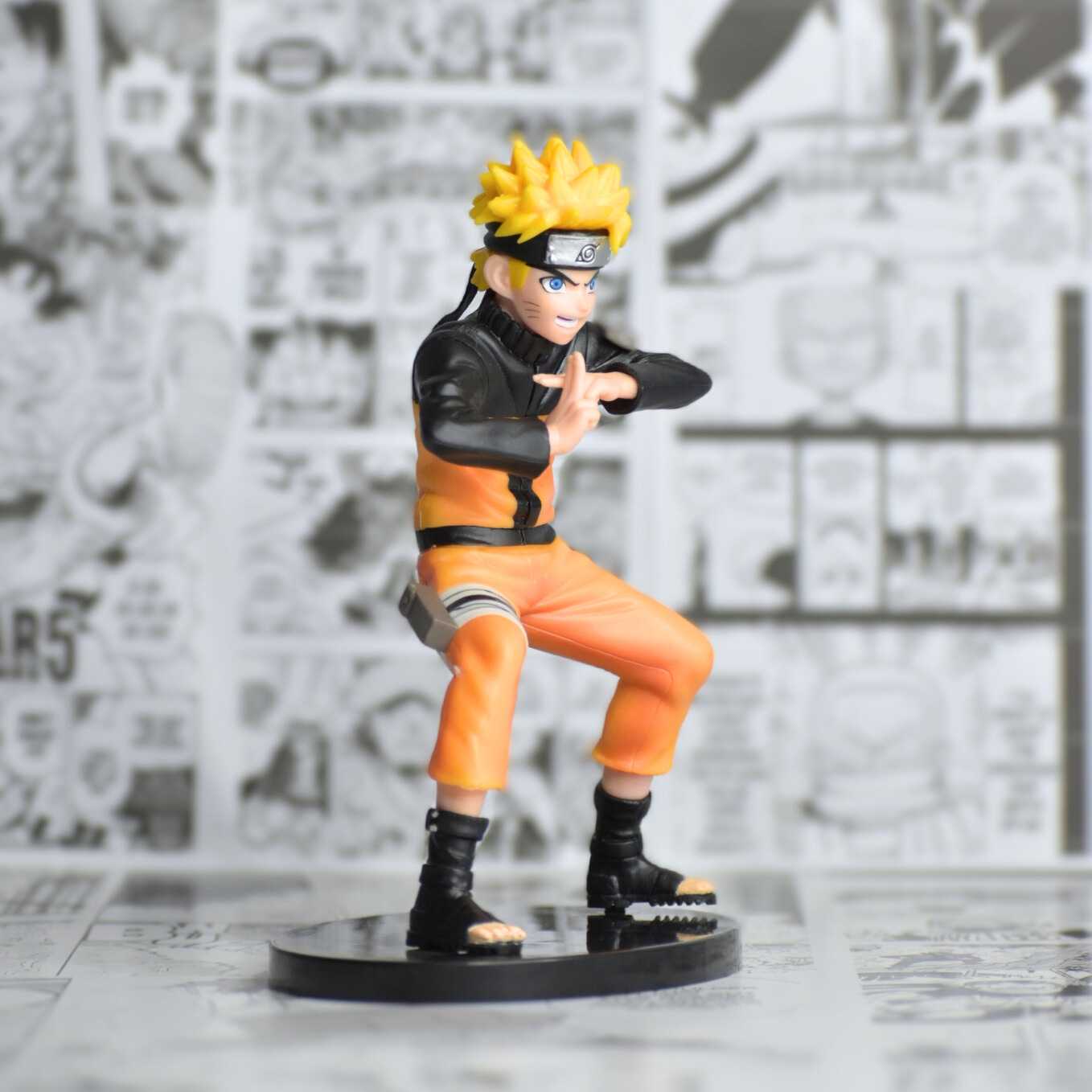 SoulAbiti Naruto Shippuden Action Figure (17 cm) with Round Base Naruto After Training Attire Jutsu Style Figurine Ideal Gift for Anime Fans Multicolor - SoulAbiti