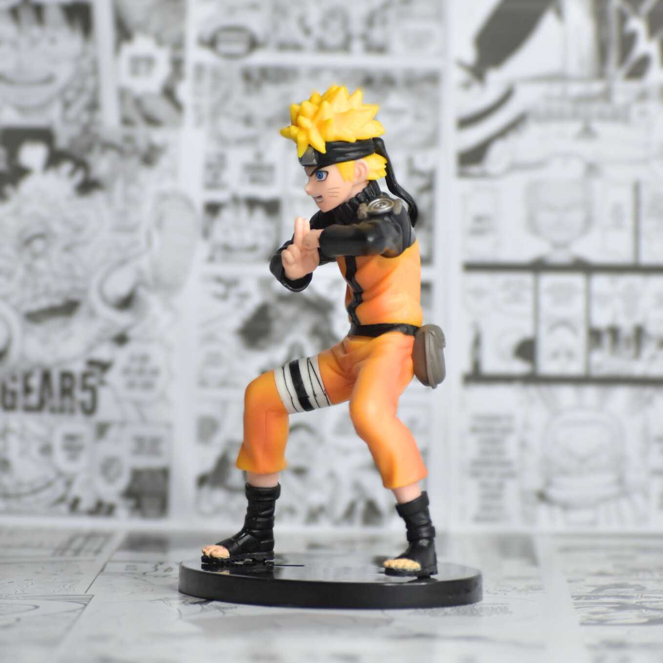 SoulAbiti Naruto Shippuden Action Figure (17 cm) with Round Base Naruto After Training Attire Jutsu Style Figurine Ideal Gift for Anime Fans Multicolor - SoulAbiti