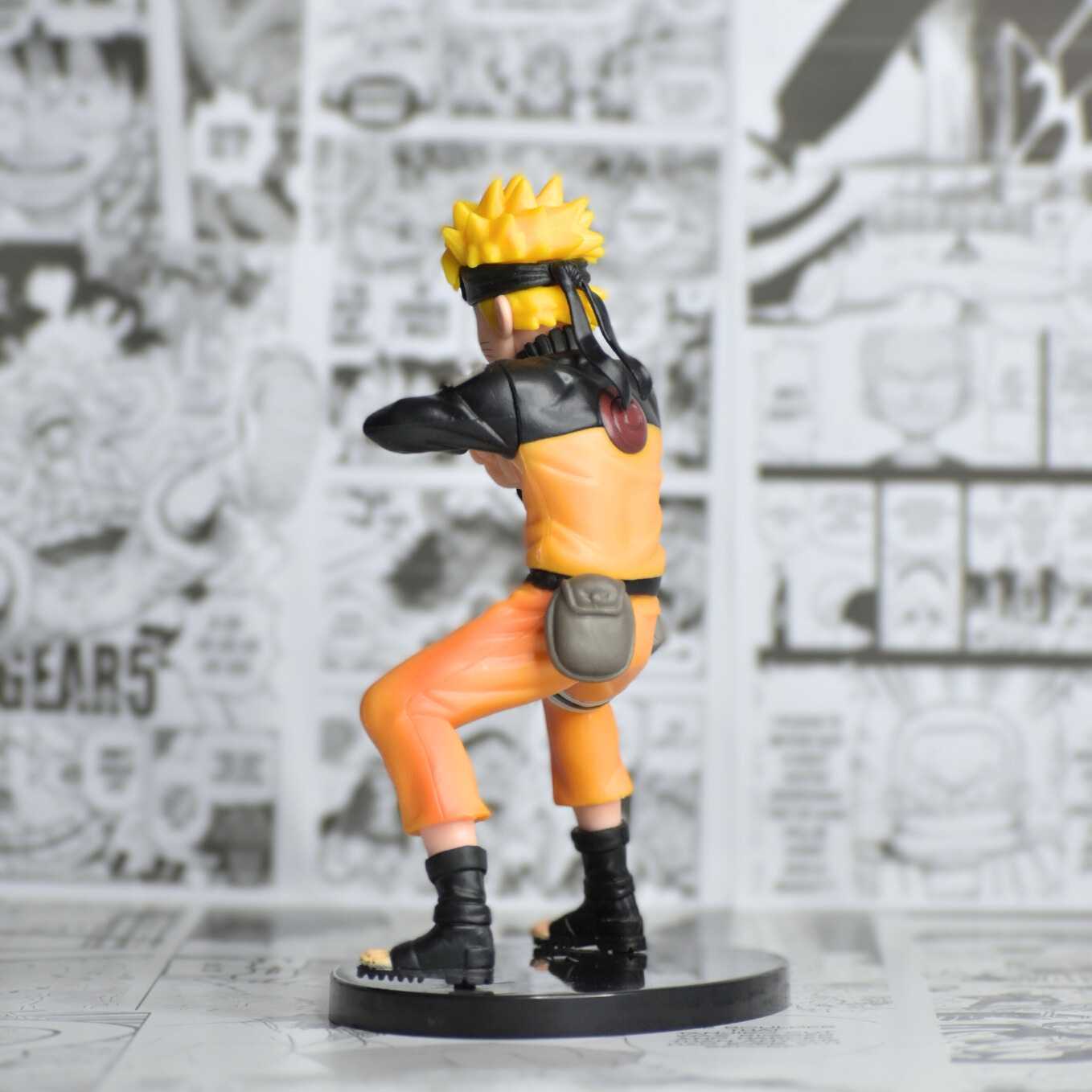 SoulAbiti Naruto Shippuden Action Figure (17 cm) with Round Base Naruto After Training Attire Jutsu Style Figurine Ideal Gift for Anime Fans Multicolor - SoulAbiti