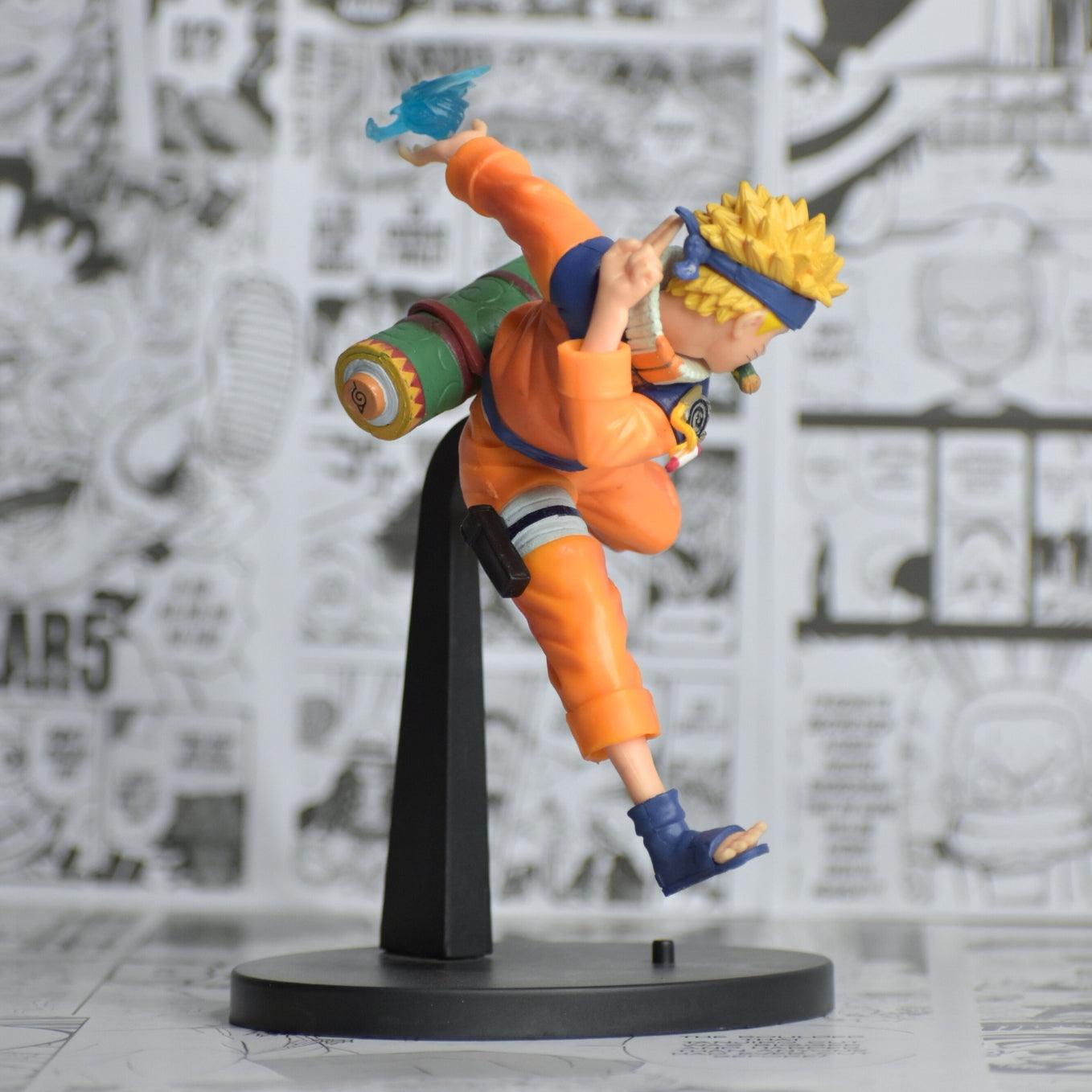SoulAbiti Naruto Young with Scroll of Seals Action Figure (16 cm) with Round Base Young Naruto After Stealing Scroll Style Figurine Ideal Gift for Anime Fans Multicolor - SoulAbiti