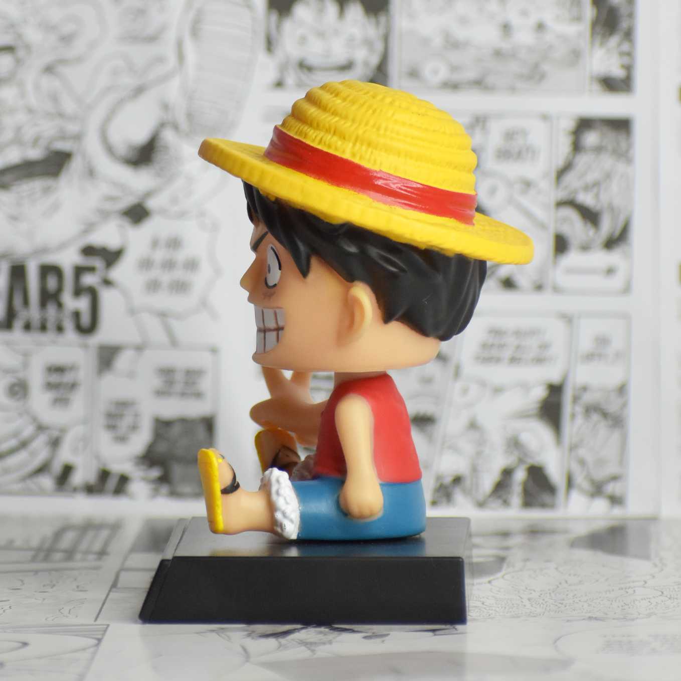 SoulAbiti One Piece Combo of 2 bobblehead, Monkey D. Luffy and Roronoa Zoro of The Straw hat pirates (Mobile Holder, Car Dashboard décor, Table décor) - SoulAbiti