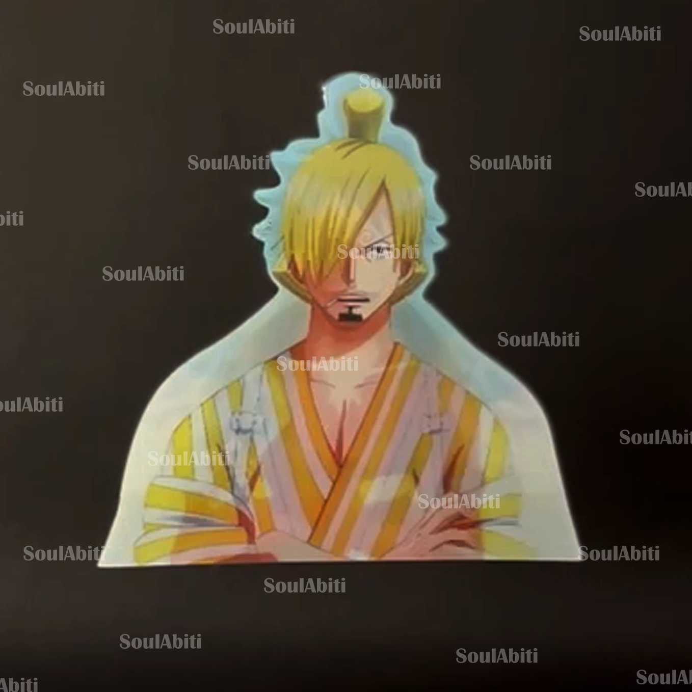 SoulAbiti One Piece Luffy, Zoro and Sanji 3 in 1 Lenticular sticker ( 3d Sticker ) Ideal for decoration of Mobile cover, Laptop, books, water bottle - SoulAbiti