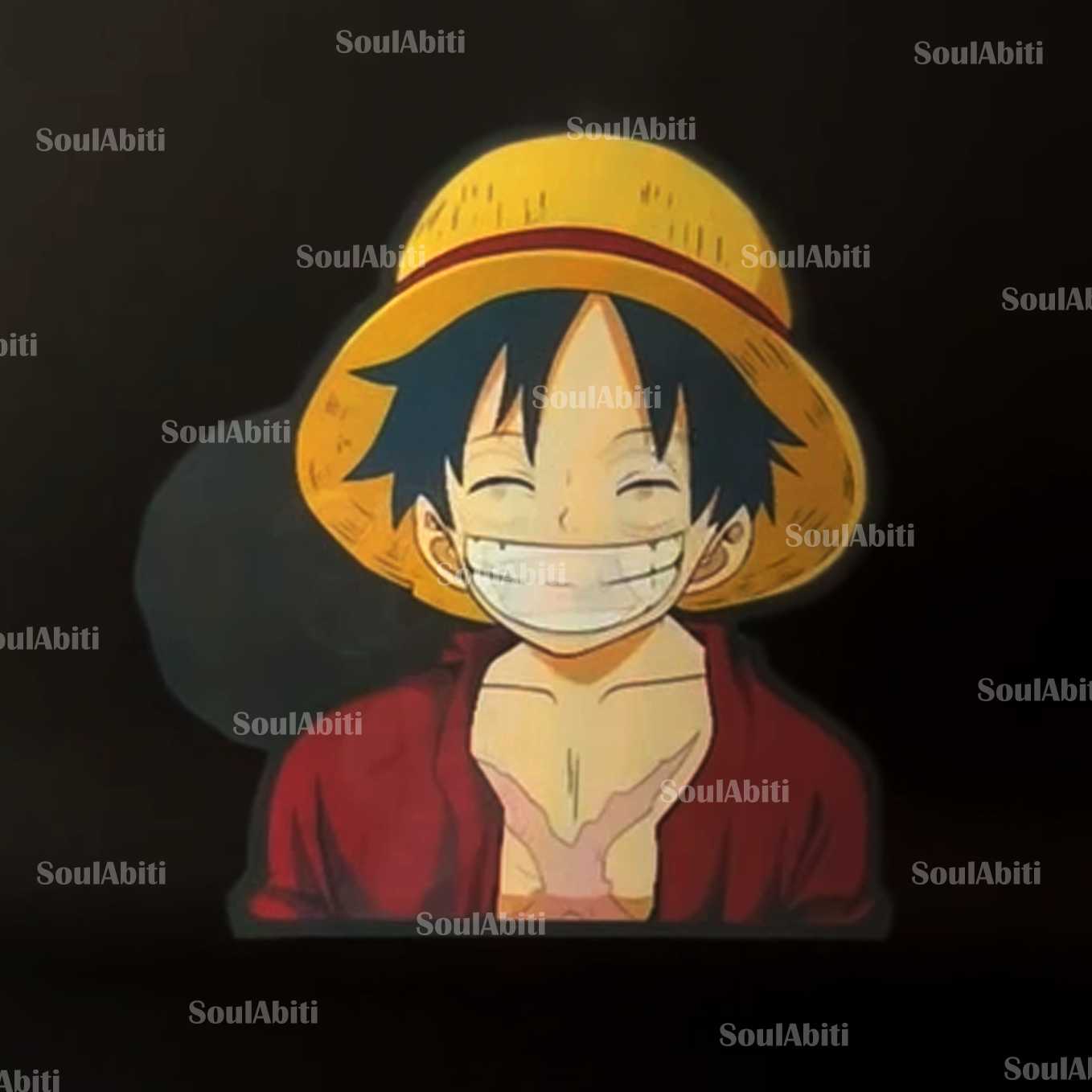 SoulAbiti One Piece Monkey D Luffy eating eat 3 in 1 Lenticular sticker ( 3d Sticker ) Ideal for decoration of Mobile cover, Laptop, books, water bottle - SoulAbiti