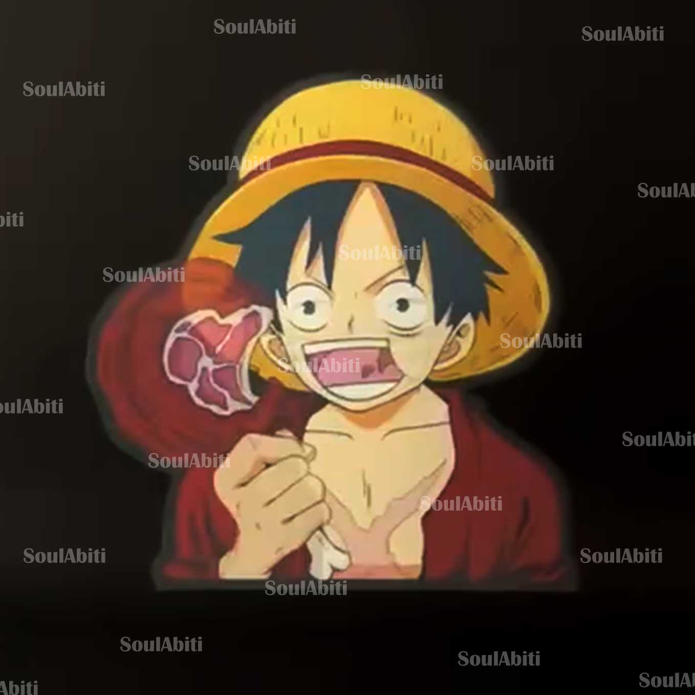 SoulAbiti One Piece Monkey D Luffy eating eat 3 in 1 Lenticular sticker ( 3d Sticker ) Ideal for decoration of Mobile cover, Laptop, books, water bottle - SoulAbiti