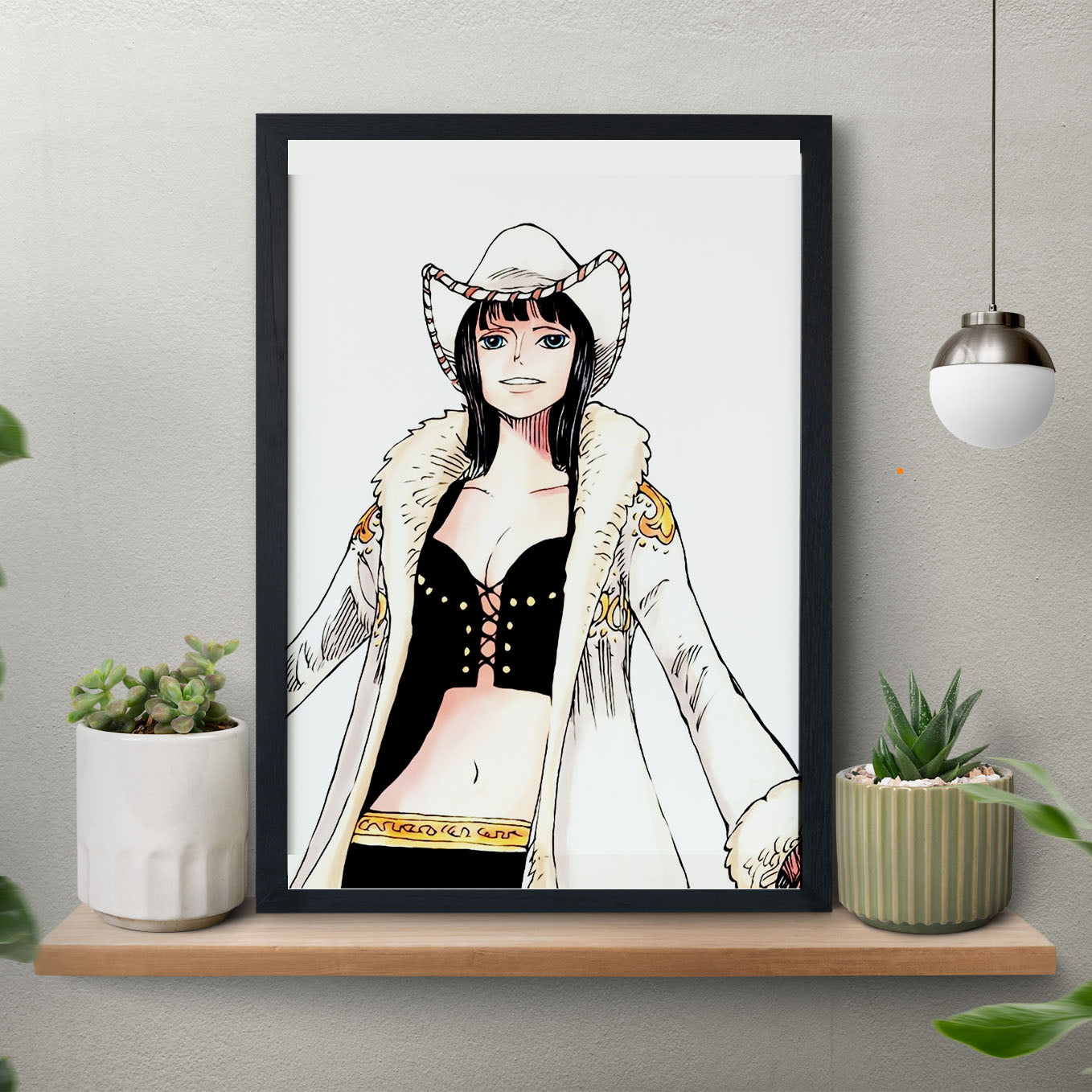 SoulAbiti One Piece Nico robin in arabasta Poster Art Framed (12x18-Inch, Plexi-Glass, Textured Frame) Framed Wall Décor, Ideal gift for Straw hat pirate fans - SoulAbiti