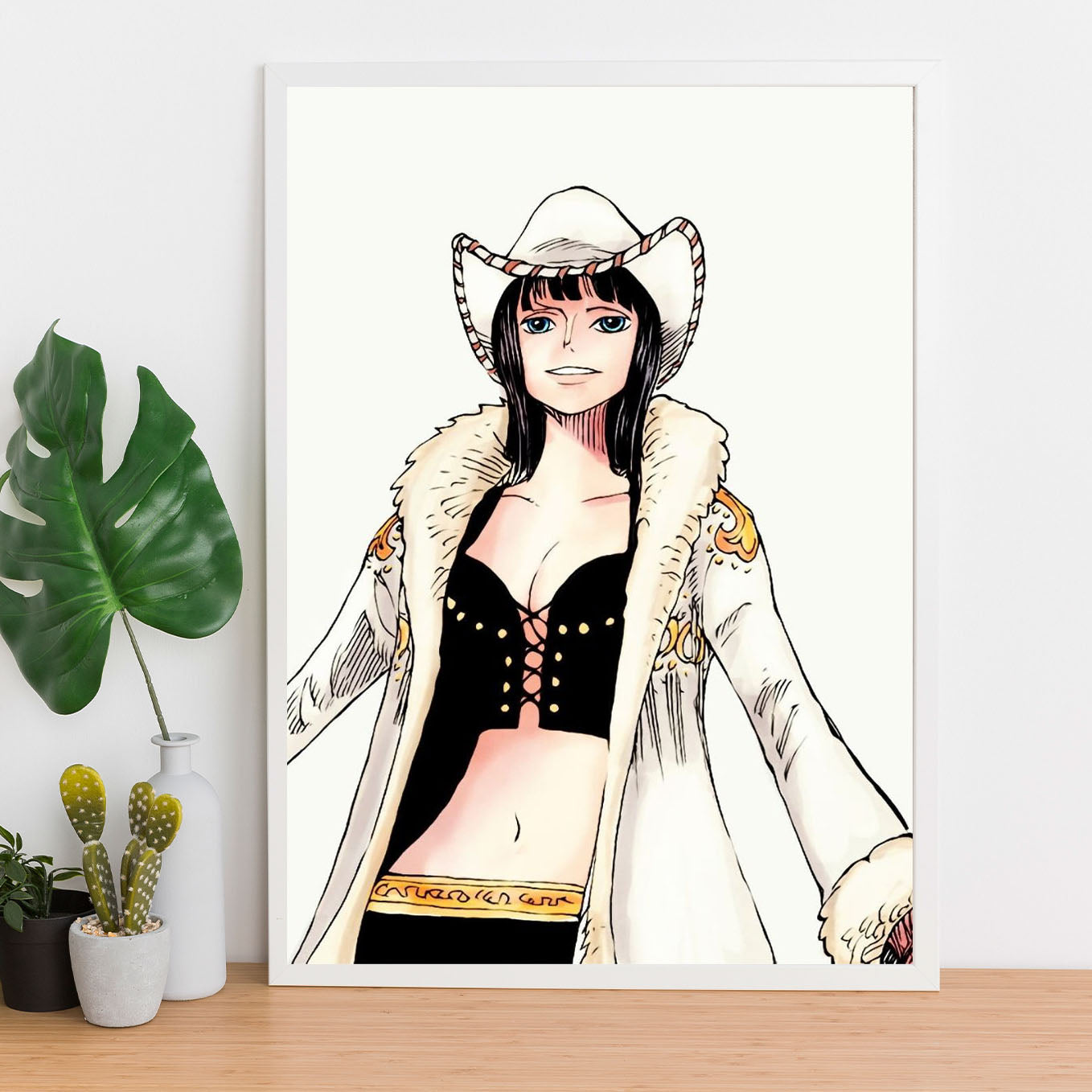 SoulAbiti One Piece Nico robin in arabasta Poster Art Framed (12x18-Inch, Plexi-Glass, Textured Frame) Framed Wall Décor, Ideal gift for Straw hat pirate fans - SoulAbiti