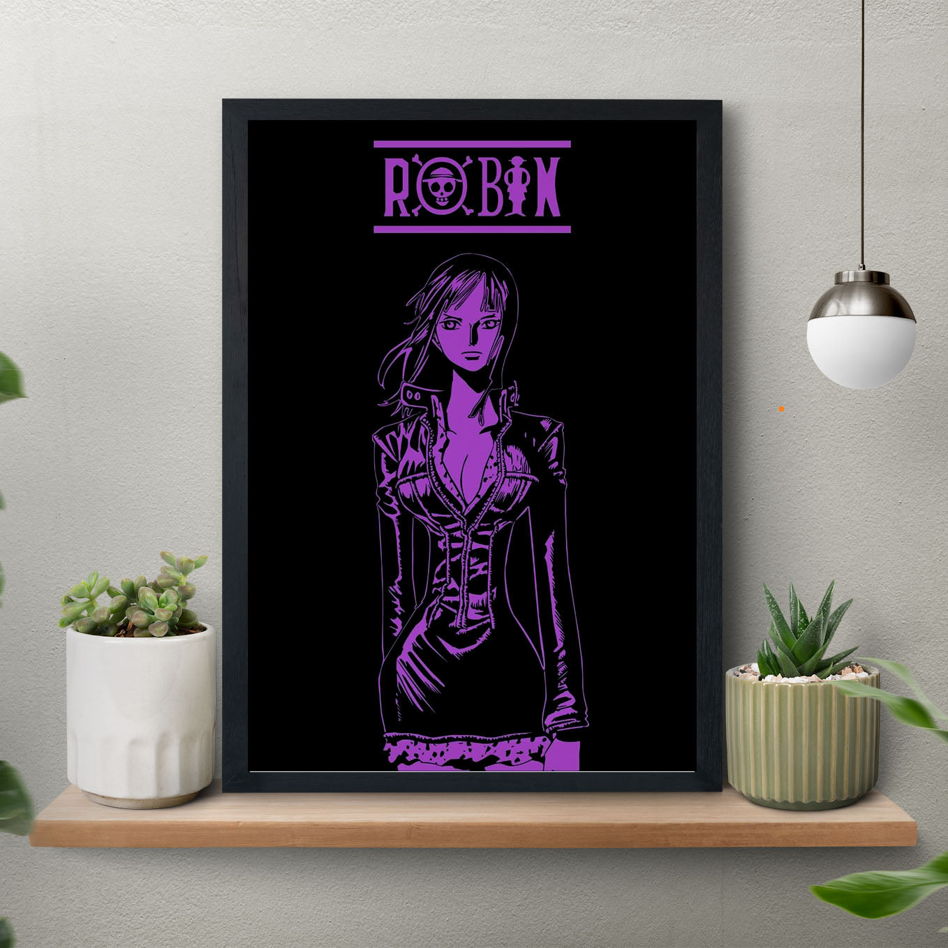 SoulAbiti One Piece Nico robin in Enies Lobby Arc Poster Art Framed (12x18-Inch, Plexi-Glass, Textured Frame) Framed Wall Décor, Ideal gift for Straw hat pirate fans - SoulAbiti