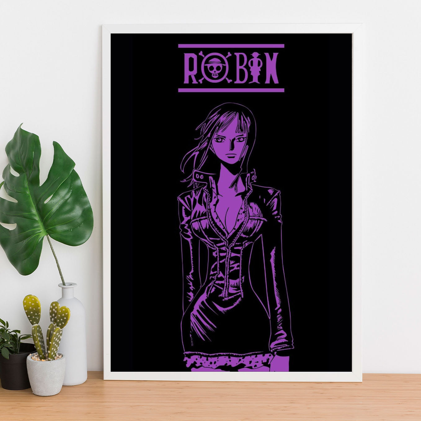 SoulAbiti One Piece Nico robin in Enies Lobby Arc Poster Art Framed (12x18-Inch, Plexi-Glass, Textured Frame) Framed Wall Décor, Ideal gift for Straw hat pirate fans - SoulAbiti