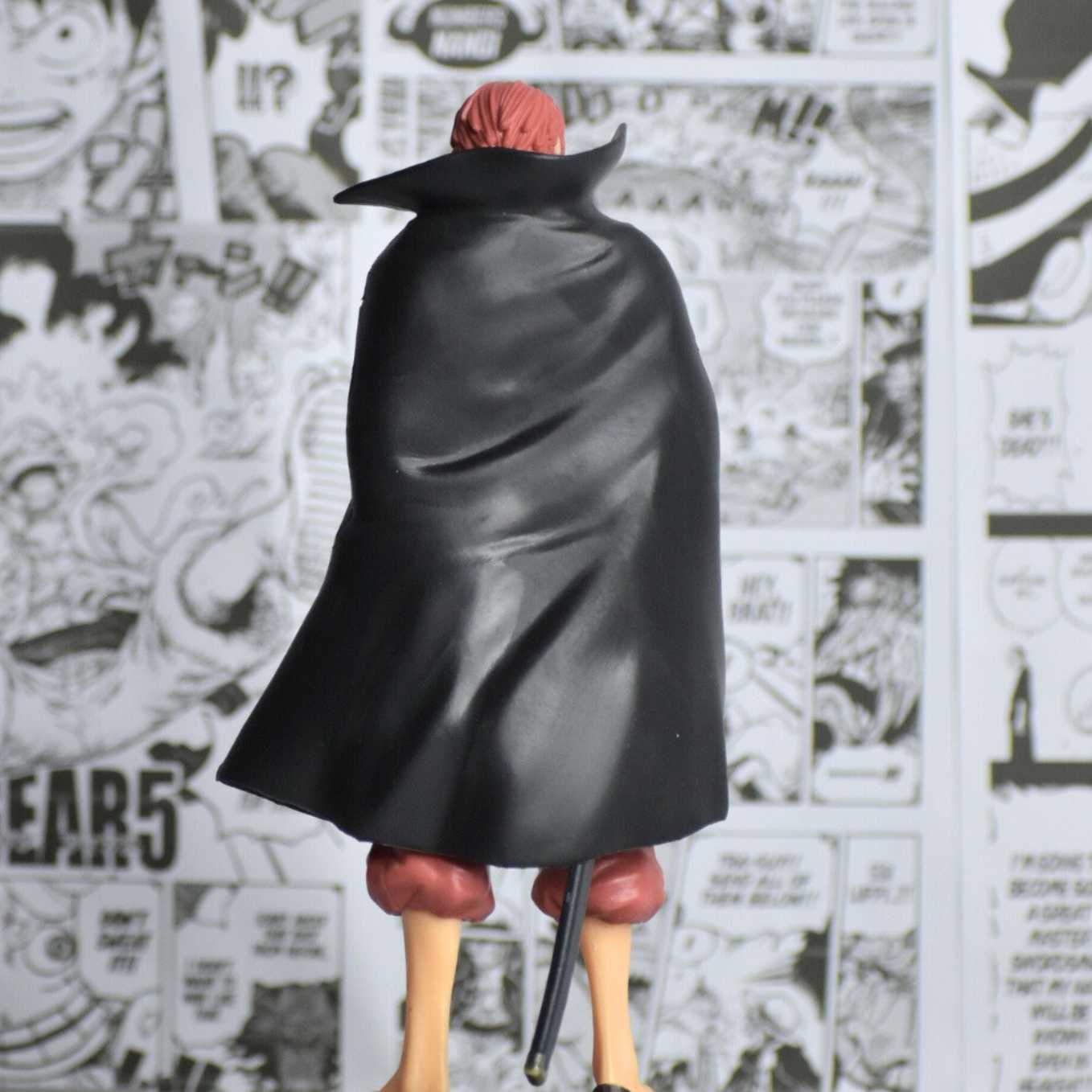 SoulAbiti One Piece Shanks Action Figure (21 cm) with Round Base Red haired Yonko Shanks in his Signature Attire Figurine Ideal Gift for Anime Fans Multicolor - SoulAbiti