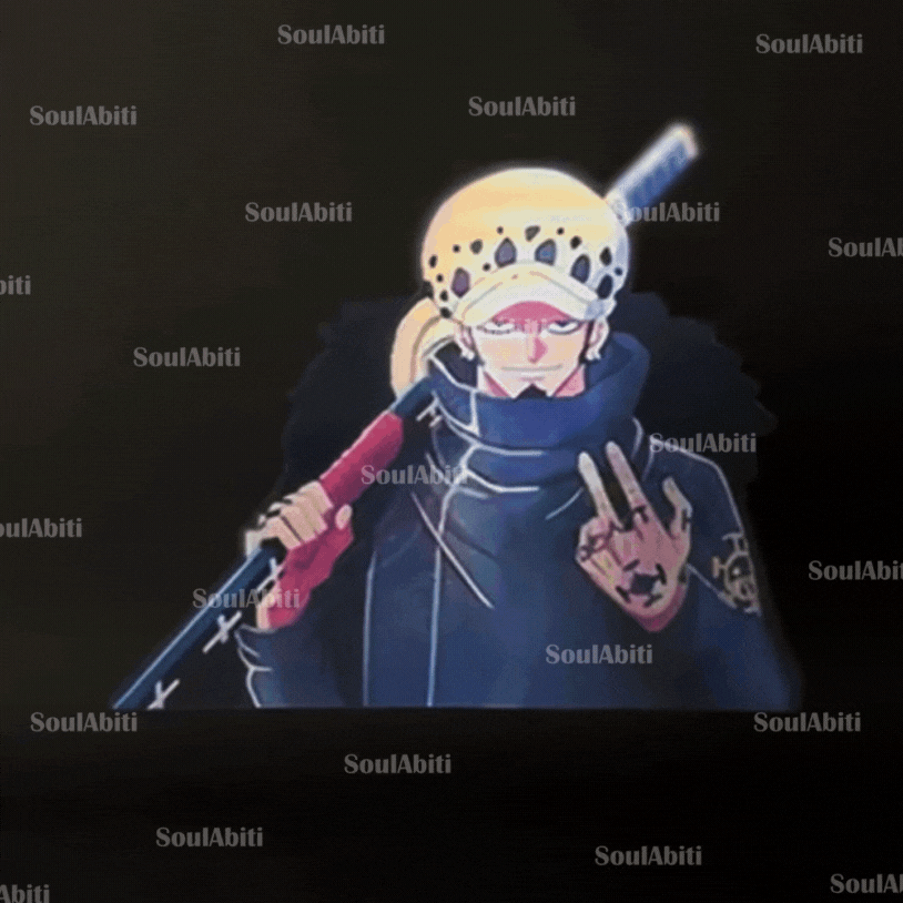 SoulAbiti One Piece Trafalgar Law 3 in 1 Lenticular sticker ( 3d Sticker ) Ideal for decoration of Mobile cover, Laptop, books, water bottle - SoulAbiti