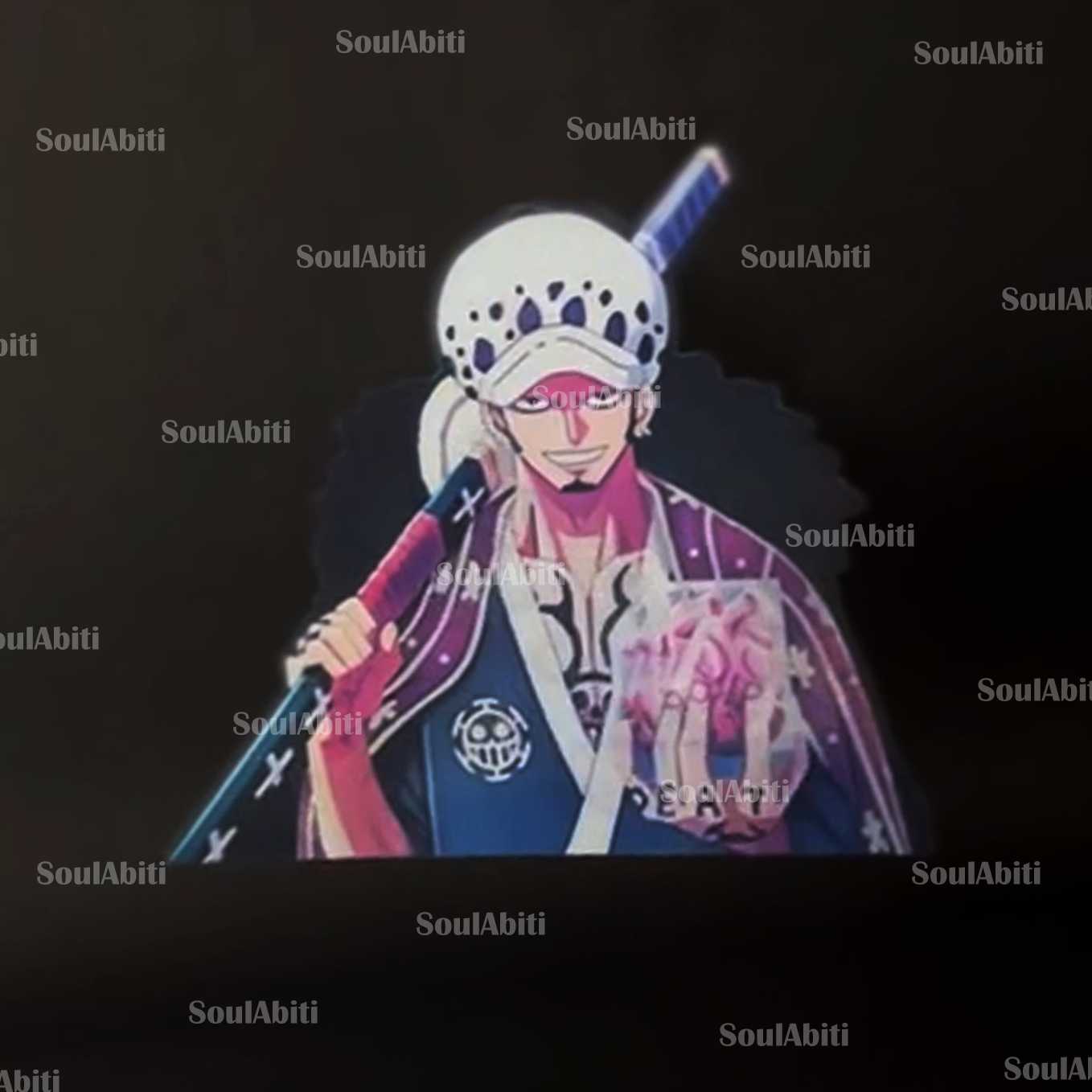 SoulAbiti One Piece Trafalgar Law 3 in 1 Lenticular sticker ( 3d Sticker ) Ideal for decoration of Mobile cover, Laptop, books, water bottle - SoulAbiti