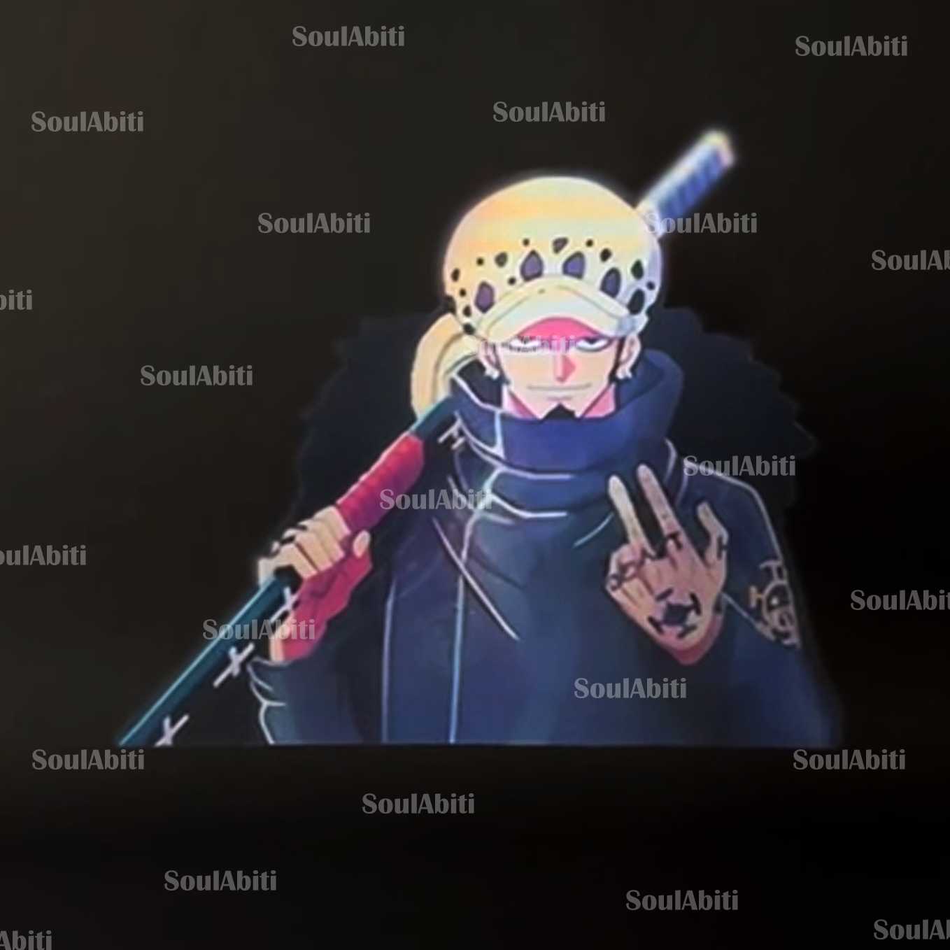 SoulAbiti One Piece Trafalgar Law 3 in 1 Lenticular sticker ( 3d Sticker ) Ideal for decoration of Mobile cover, Laptop, books, water bottle - SoulAbiti