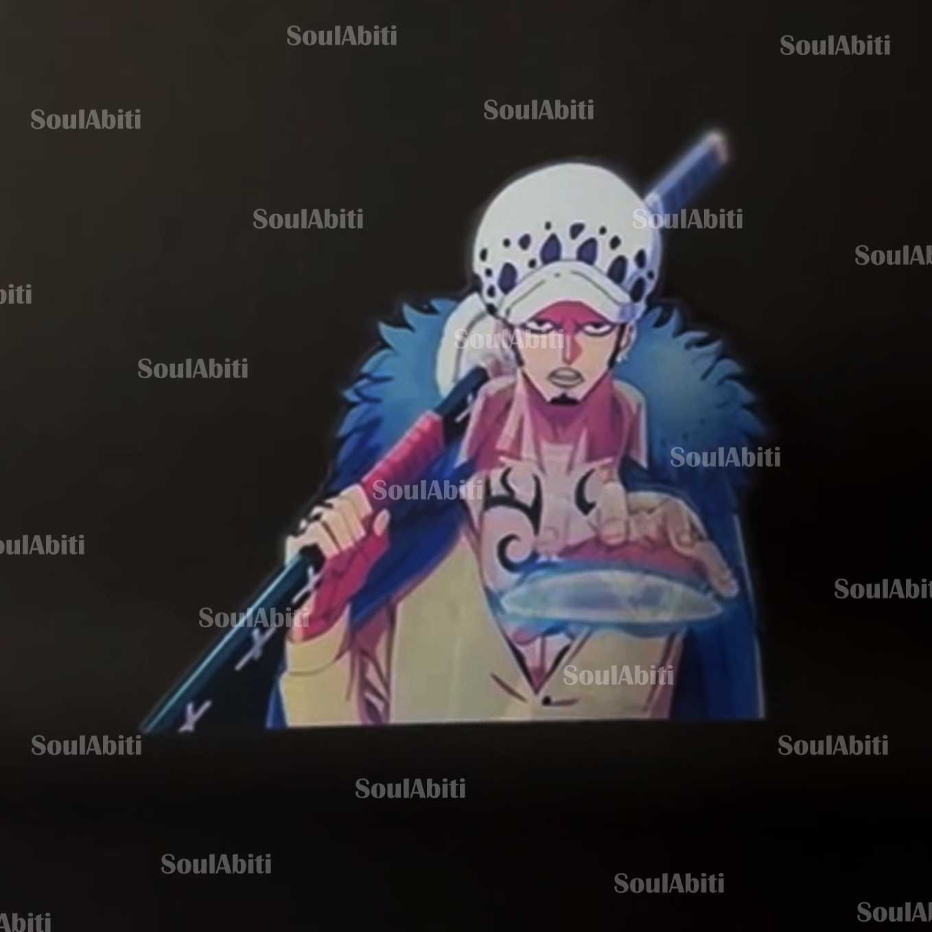 SoulAbiti One Piece Trafalgar Law 3 in 1 Lenticular sticker ( 3d Sticker ) Ideal for decoration of Mobile cover, Laptop, books, water bottle - SoulAbiti