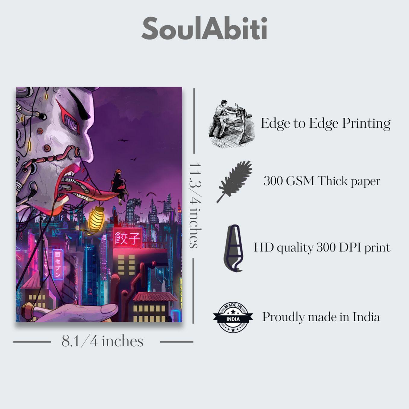 SoulAbiti presents a Set of 20 Anime posters (Naruto, Madara, Sasuke, Jiraya, Itachi, Gaara, Kakashi, Hinata, Minato and more) with double-sided tape A4 Size-Multicolor, Anime poster for wall - SoulAbiti