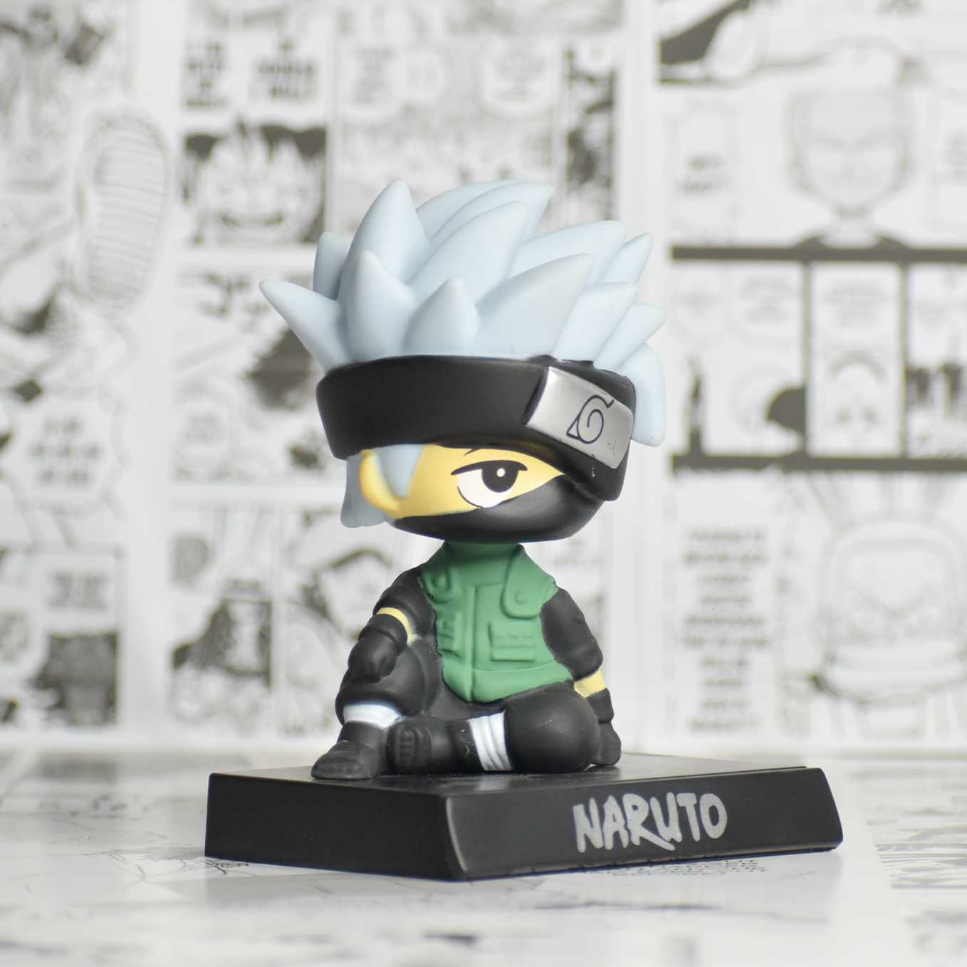 SoulAbiti Presents Naruto bobbleheads, Kakashi Hatake of The Hidden Leaf Village, Kakashi Hatake bobblehead, Kakashi (Mobile Holder, Car Dashboard décor, Table décor) - SoulAbiti