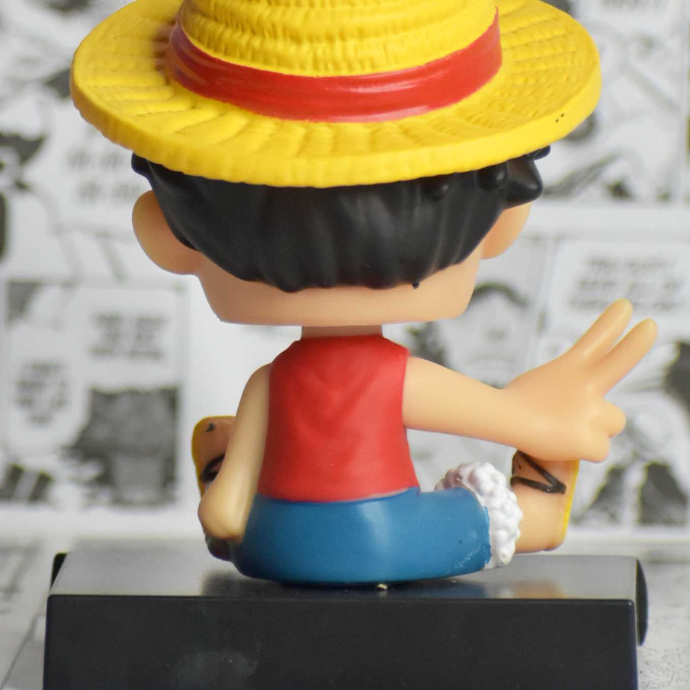 SoulAbiti Presents One Piece Luffy bobblehead Straw hat Pirates (Mobile Holder, Car Dashboard décor, Table décor) Ideal of King of pirate fans. - SoulAbiti