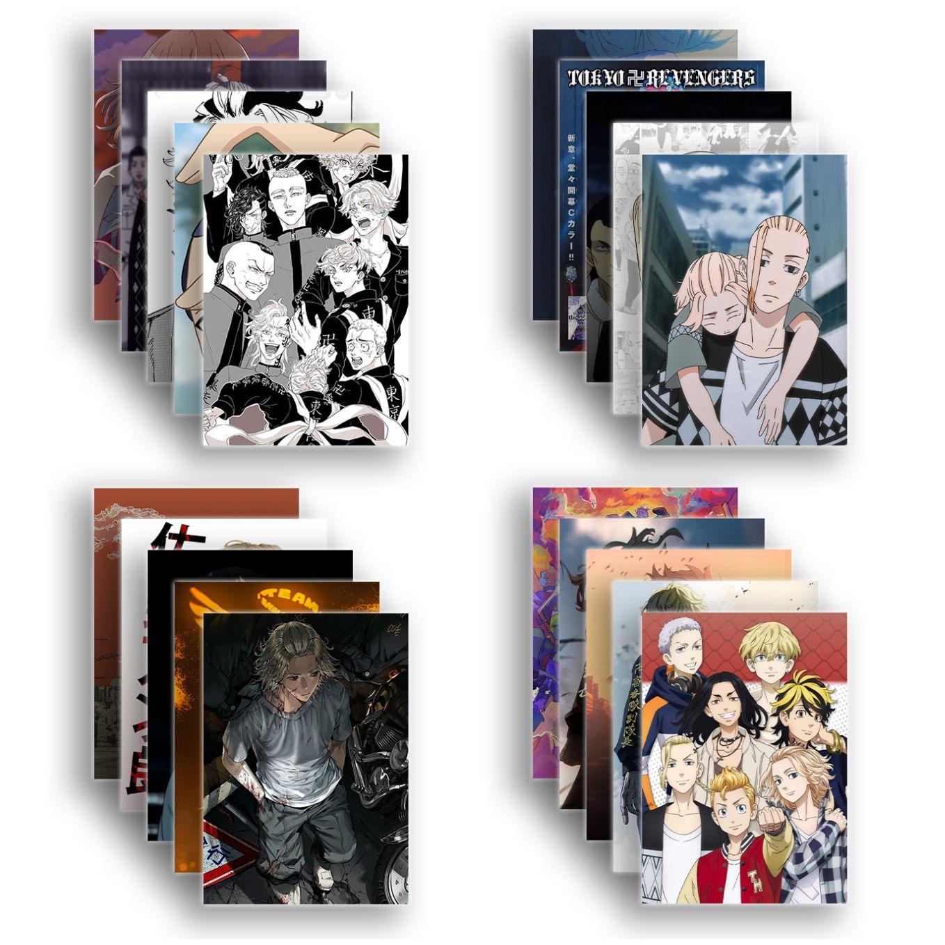 SoulAbiti Tokyo Revengers Poster 20 portrait (Mikey, Draken, Takemichi, chifuyu, Baji, Kazutora, Hinata, A4, 350 GSM) comes with double sided tape, Ideal gift for Anime fans - SoulAbiti