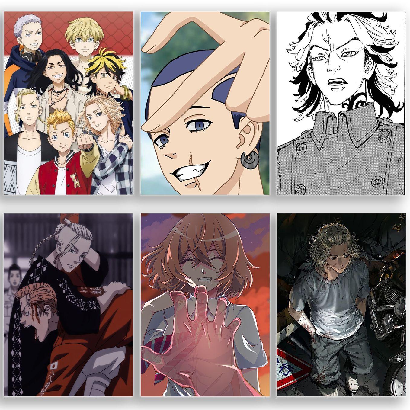 SoulAbiti Tokyo Revengers Poster 20 portrait (Mikey, Draken, Takemichi, chifuyu, Baji, Kazutora, Hinata, A4, 350 GSM) comes with double sided tape, Ideal gift for Anime fans - SoulAbiti