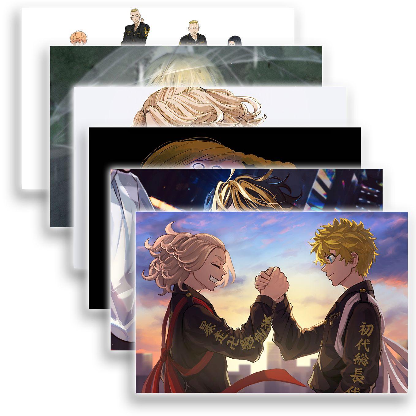 SoulAbiti Tokyo Revengers Poster 6 Landscape Designs (Mikey, Draken, Takemichi, chifuyu, Kazutora 12x18 Inches, 350 GSM) comes with double sided tape, Ideal gift for Anime fans - SoulAbiti