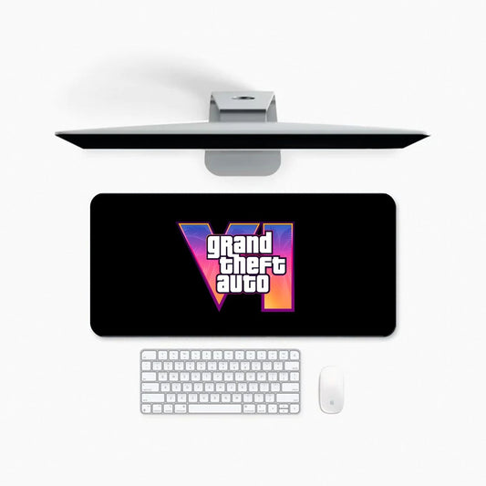SoulAbiti GTA 6 Mouse Pad - 23.6 x 11 Inches Desk Pad - Gaming Workstation Mat for grand theft auto 6 - Non-Slip Rubber Base - Smooth Surface for Precise Control
