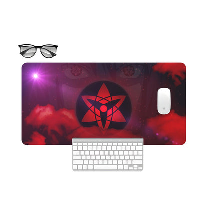 Naruto Sasuke Uchiha Mouse Pad - 23.6 x 11 Inches Desk Pad - Gaming and Workstation Mat for Eternal Sharingan Fans - Non-Slip Rubber Base - Smooth Surface for Precise Control