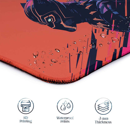 Black Panther Set of 2 Stitched Gaming Mouse Pads with Anti-Slip Rubber Base and Waterproof Surface