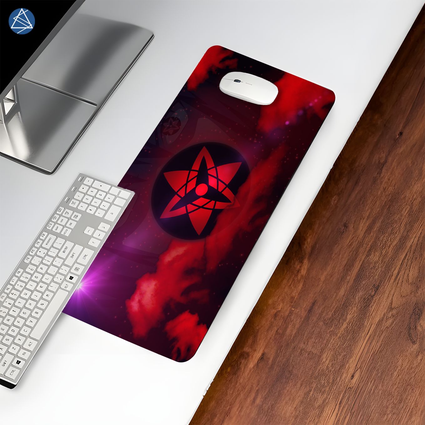 Naruto Sasuke Uchiha Mouse Pad - 23.6 x 11 Inches Desk Pad - Gaming and Workstation Mat for Eternal Sharingan Fans - Non-Slip Rubber Base - Smooth Surface for Precise Control