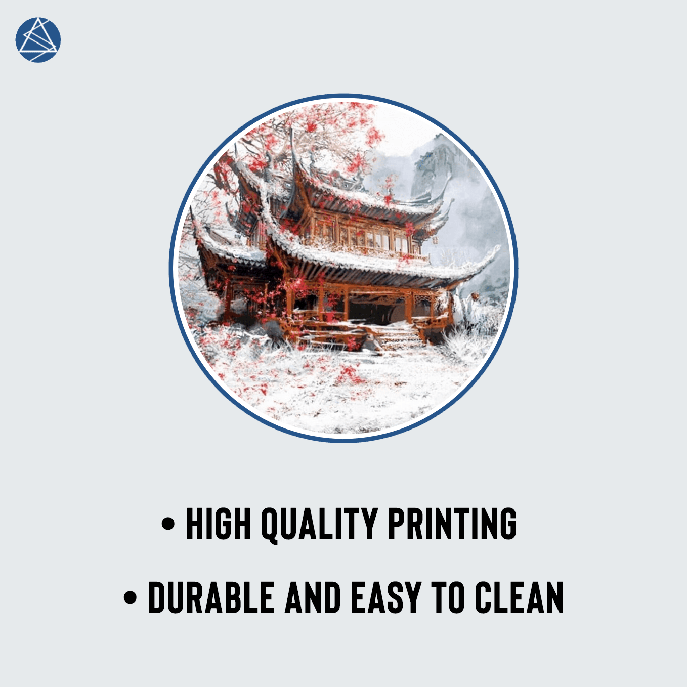 Traditional Japanese Brown Temple Art Mouse Pad - 23.6 x 11 Inches Desk Pad - Gaming and Workstation Mat for Snowy Landscape Enthusiasts - Non-Slip Rubber Base - Smooth Surface for Precise Control