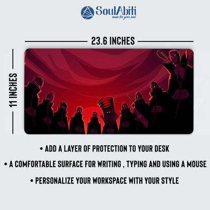 Naruto Akatsuki Members Mouse Pad - 23.6 x 11 inches Desk Pad - Gaming and Workstation Mat