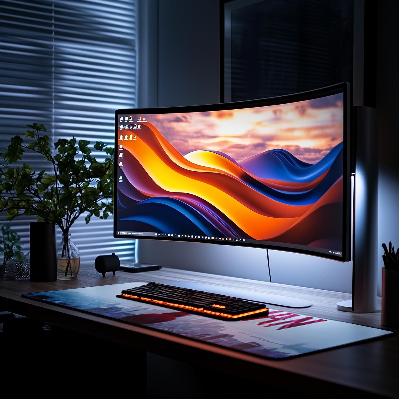 Spiderman XXXL Deskpad – 36x14 Inches Extra Large Mouse Pad with Non-Slip Rubber base, Stitched Edges, Waterproof Surface – Ideal for Gaming and Office Desk