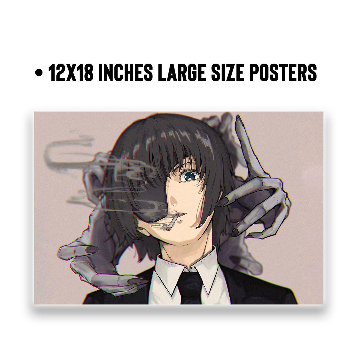 Chainsaw man main characters Set of 6 Anime posters 12x18 inches-Comes with double-sided tape - SoulAbiti