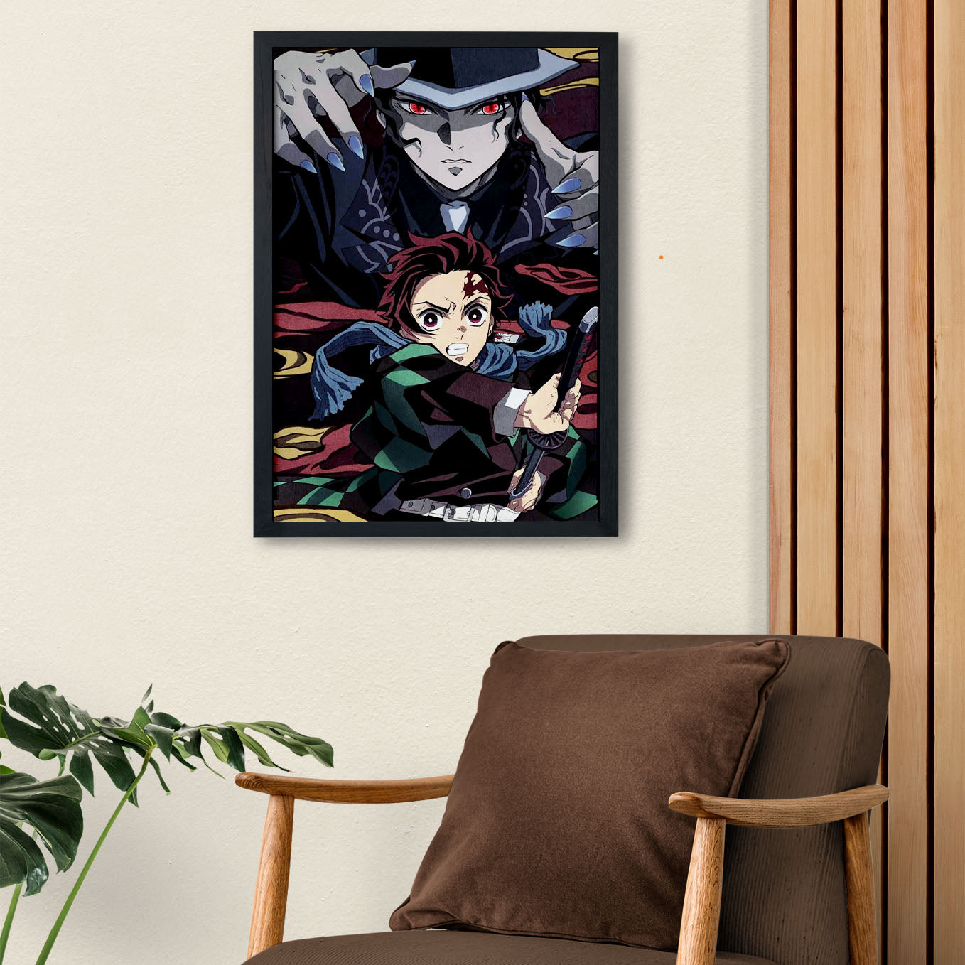 Demon Slayer Muzan Kibutsuji, Tanjiro Art Poster art framed 13x19-Inch - SoulAbiti
