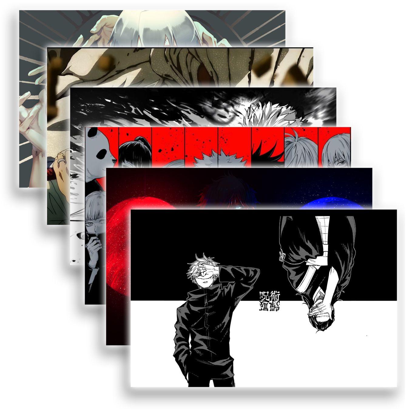 Jujutsu Kaisen Mix Characters Poster 6 Landscape Designs 12x18 Inches, 350 GSM - SoulAbiti