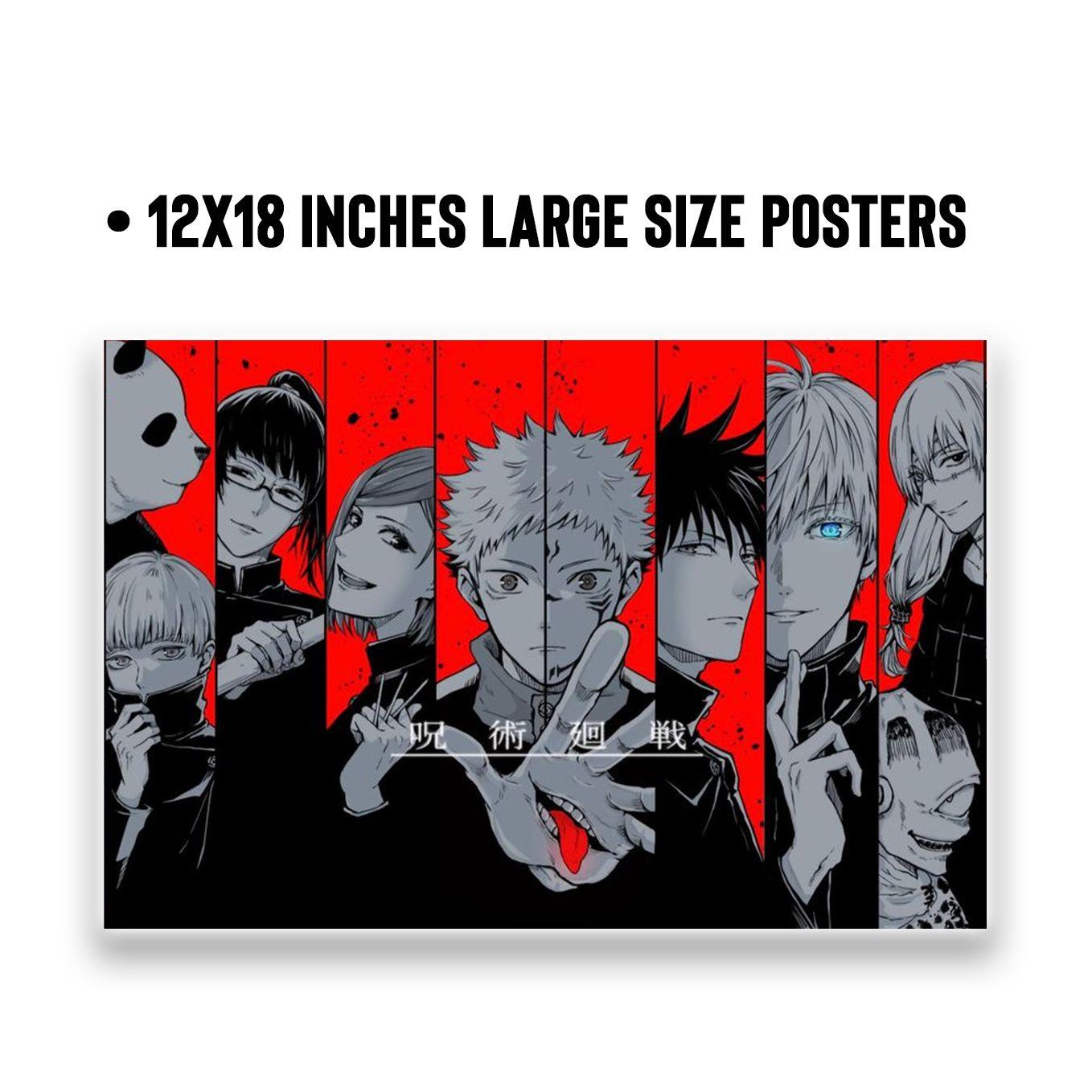 Jujutsu Kaisen Mix Characters Poster 6 Landscape Designs 12x18 Inches, 350 GSM - SoulAbiti