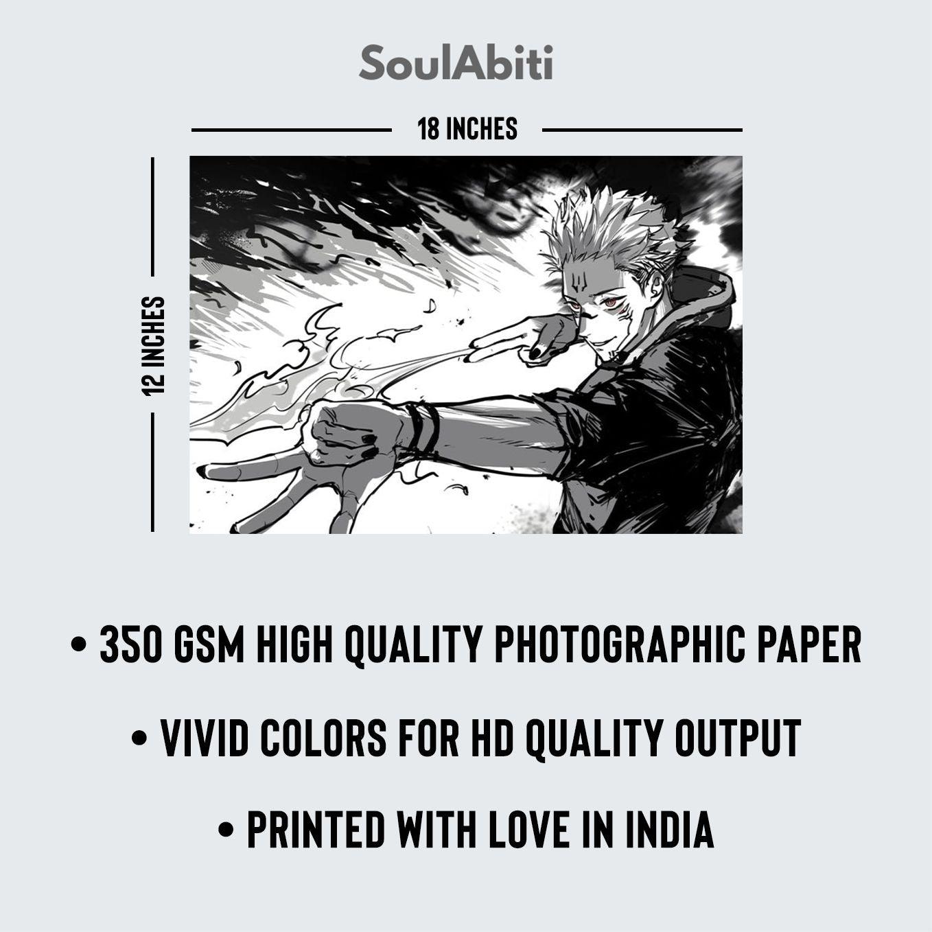 Jujutsu Kaisen Mix Characters Poster 6 Landscape Designs 12x18 Inches, 350 GSM - SoulAbiti